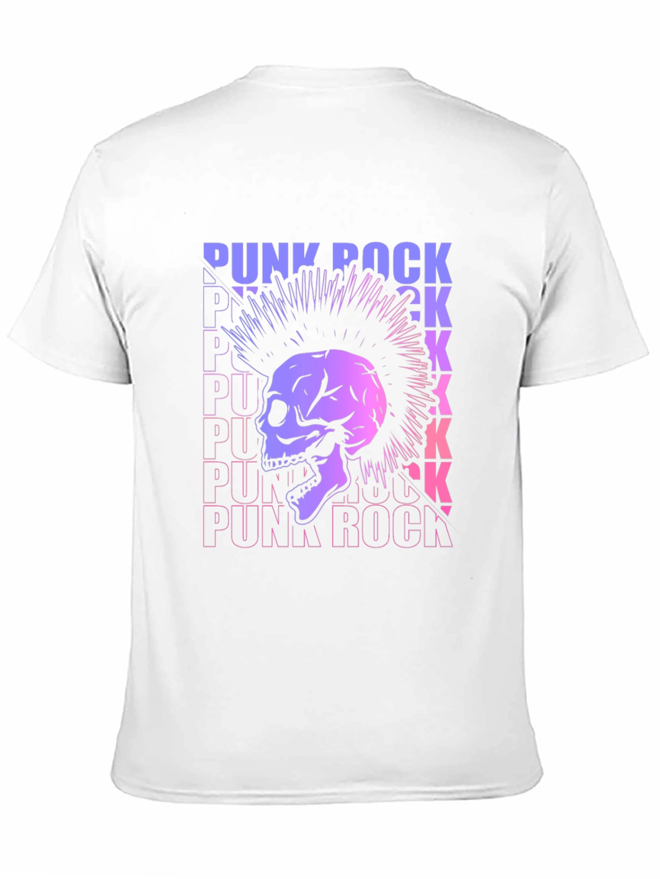Punk Rock Skull Graphic Tee - Black Cotton T-Shirt