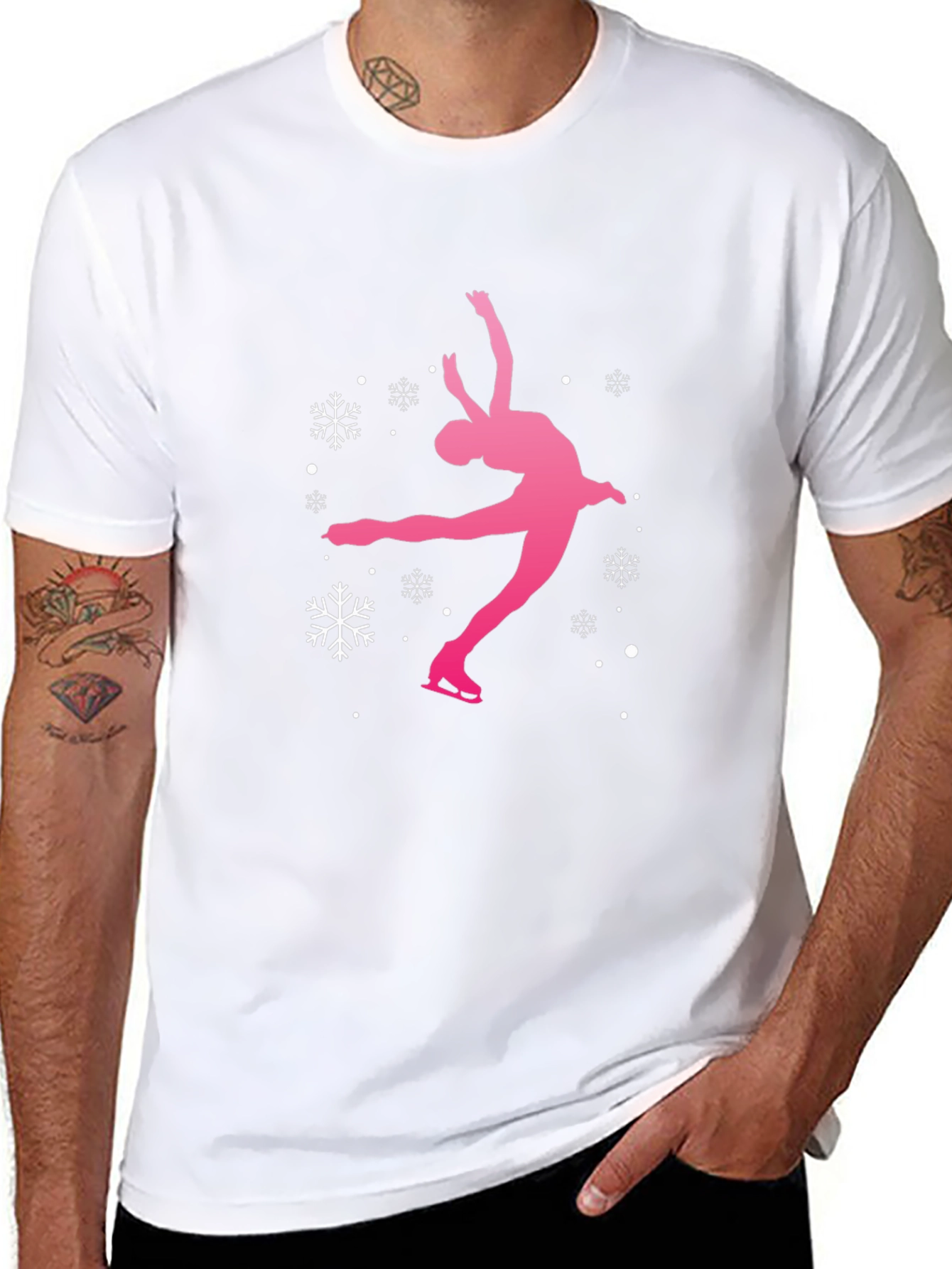 Figure Skating Snowflake Graphic T-Shirt