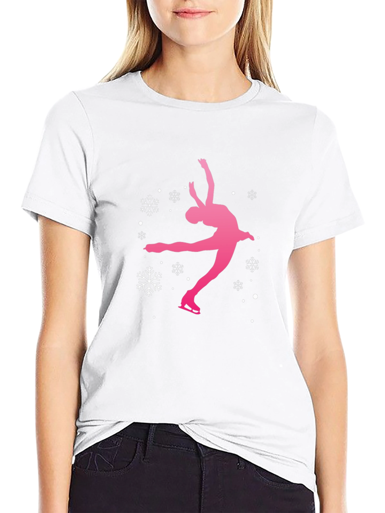 Figure Skating Snowflake Graphic T-Shirt