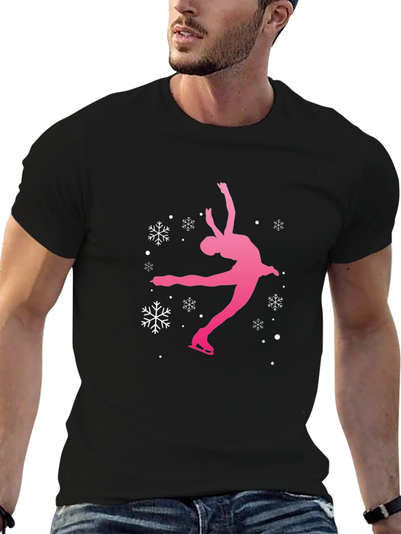 Figure Skating Snowflake Graphic T-Shirt