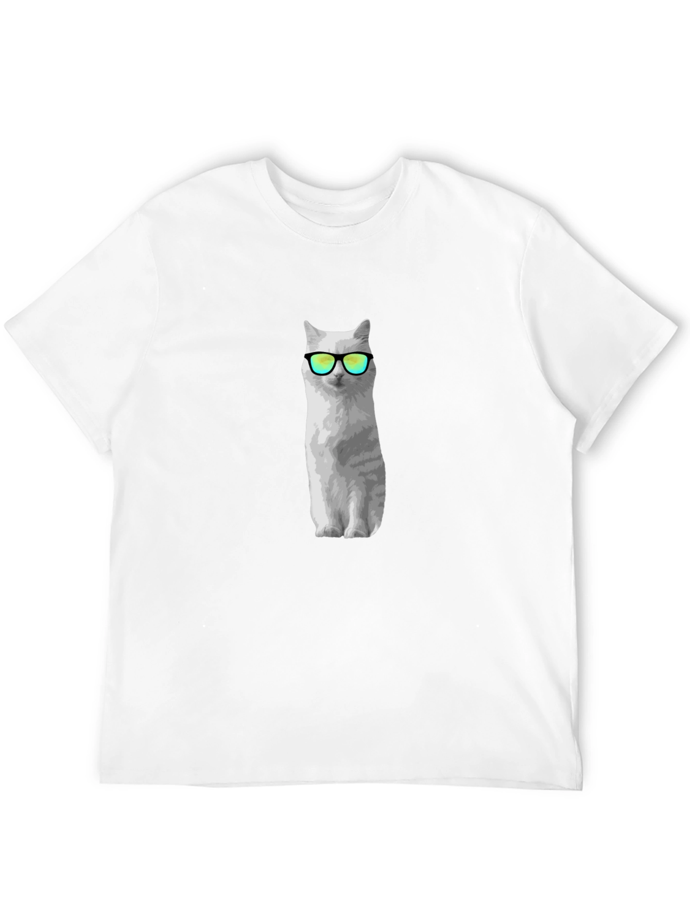 Cool Cat Graphic Tee - Black Cotton Shirt