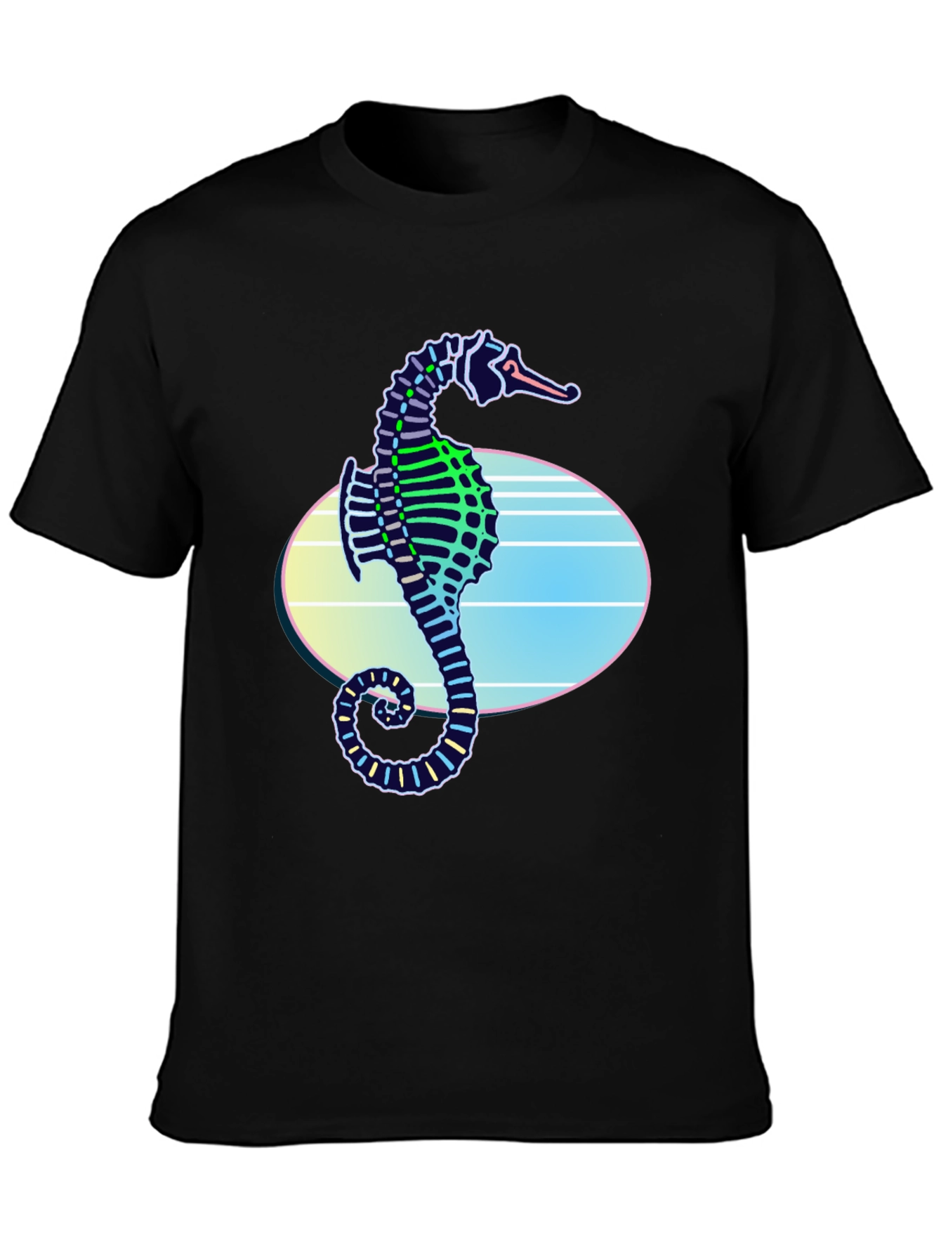Neon Seahorse Graphic T-Shirt