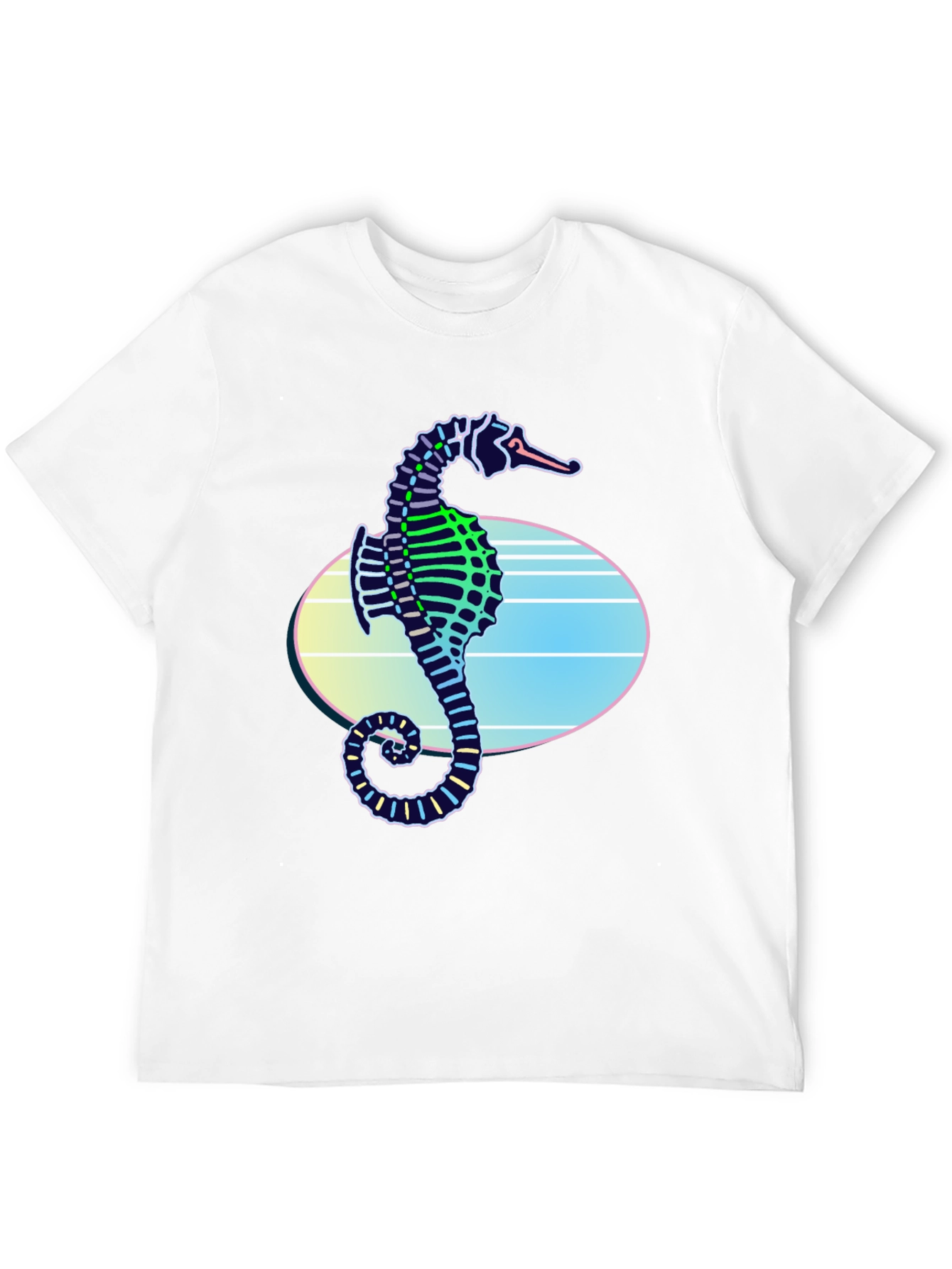 Neon Seahorse Graphic T-Shirt