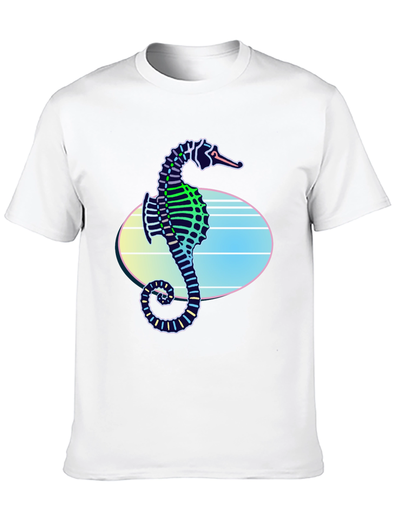 Neon Seahorse Graphic T-Shirt