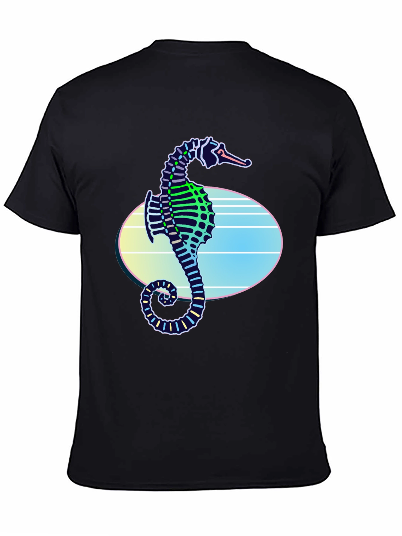 Neon Seahorse Graphic T-Shirt