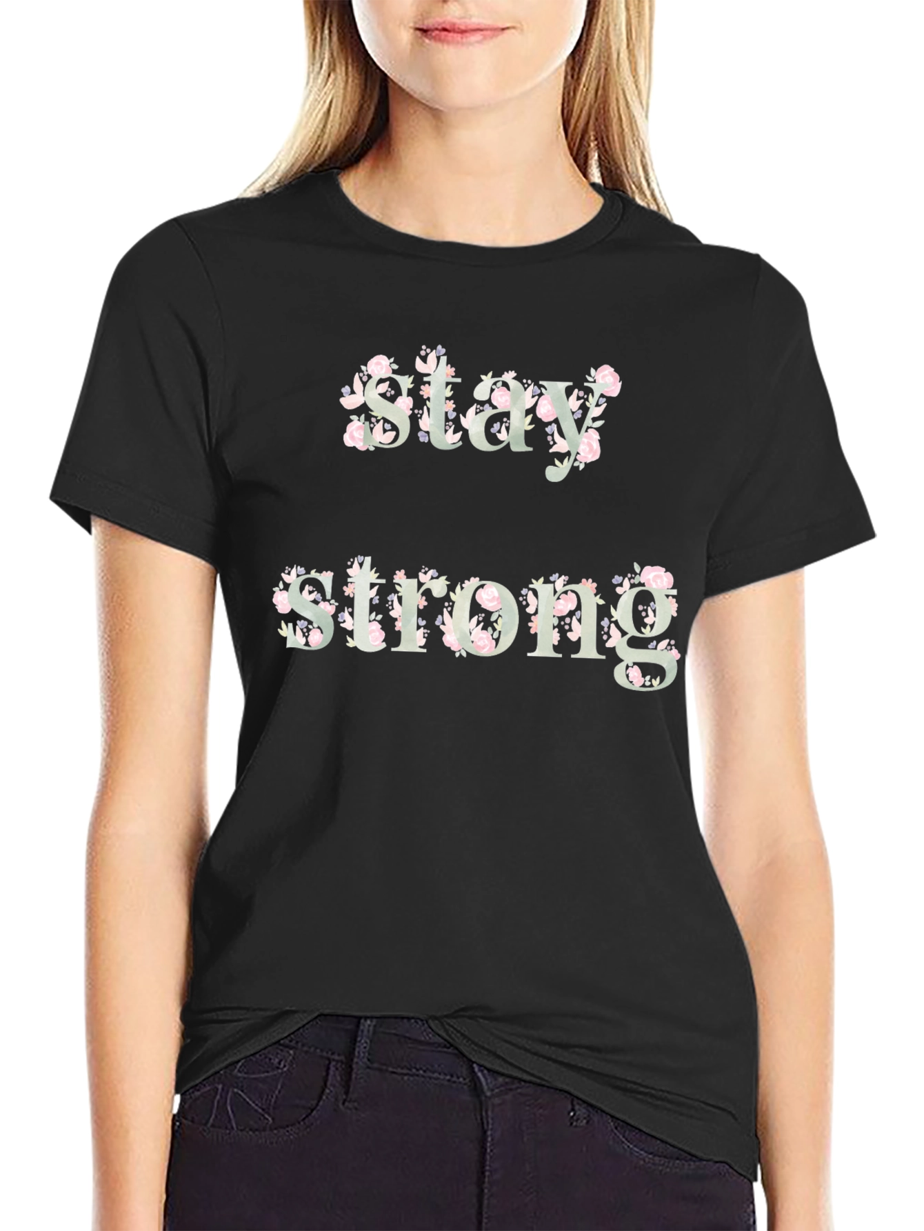 Stay Strong Floral Graphic Tee
