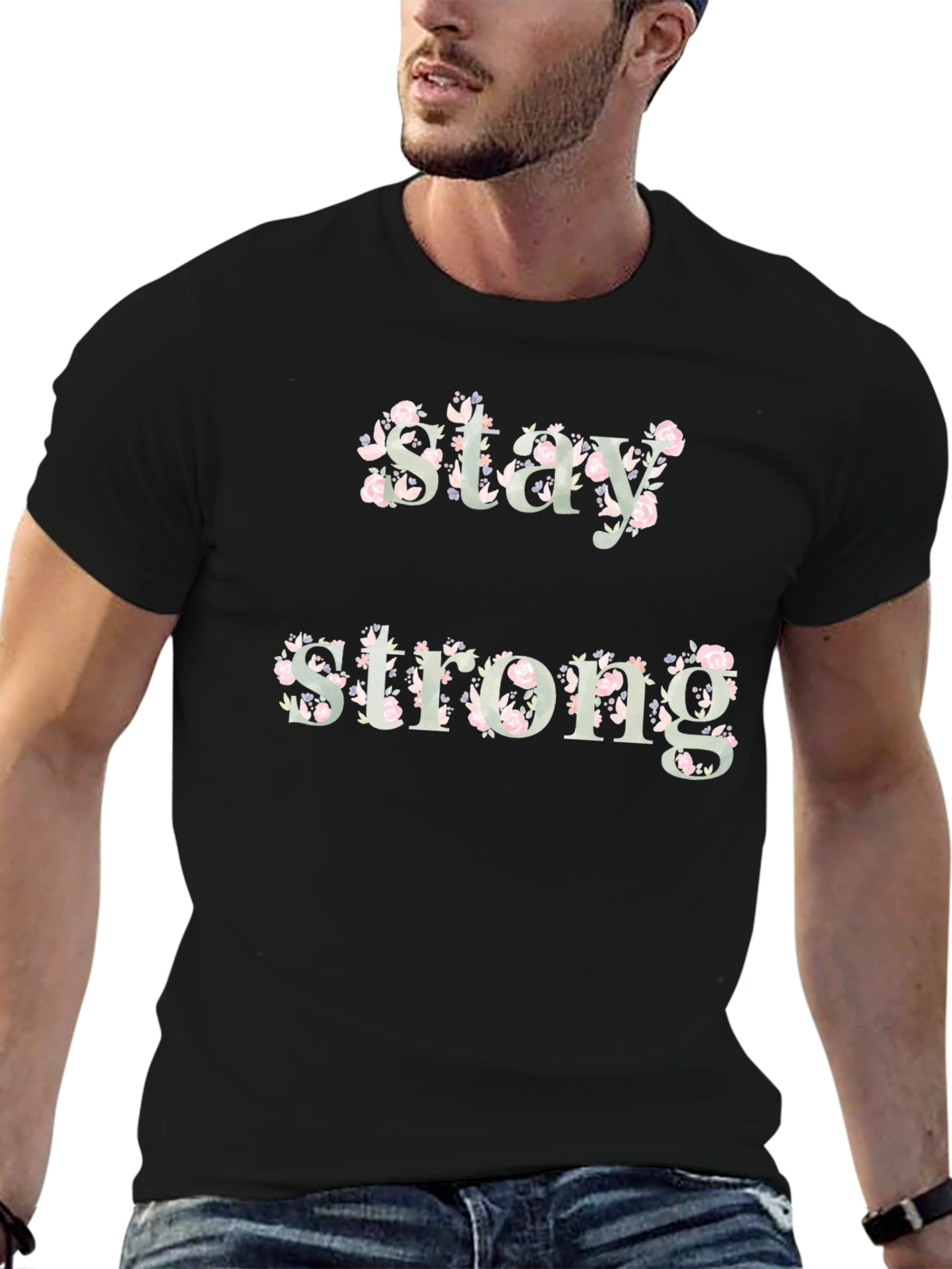 Stay Strong Floral Graphic Tee
