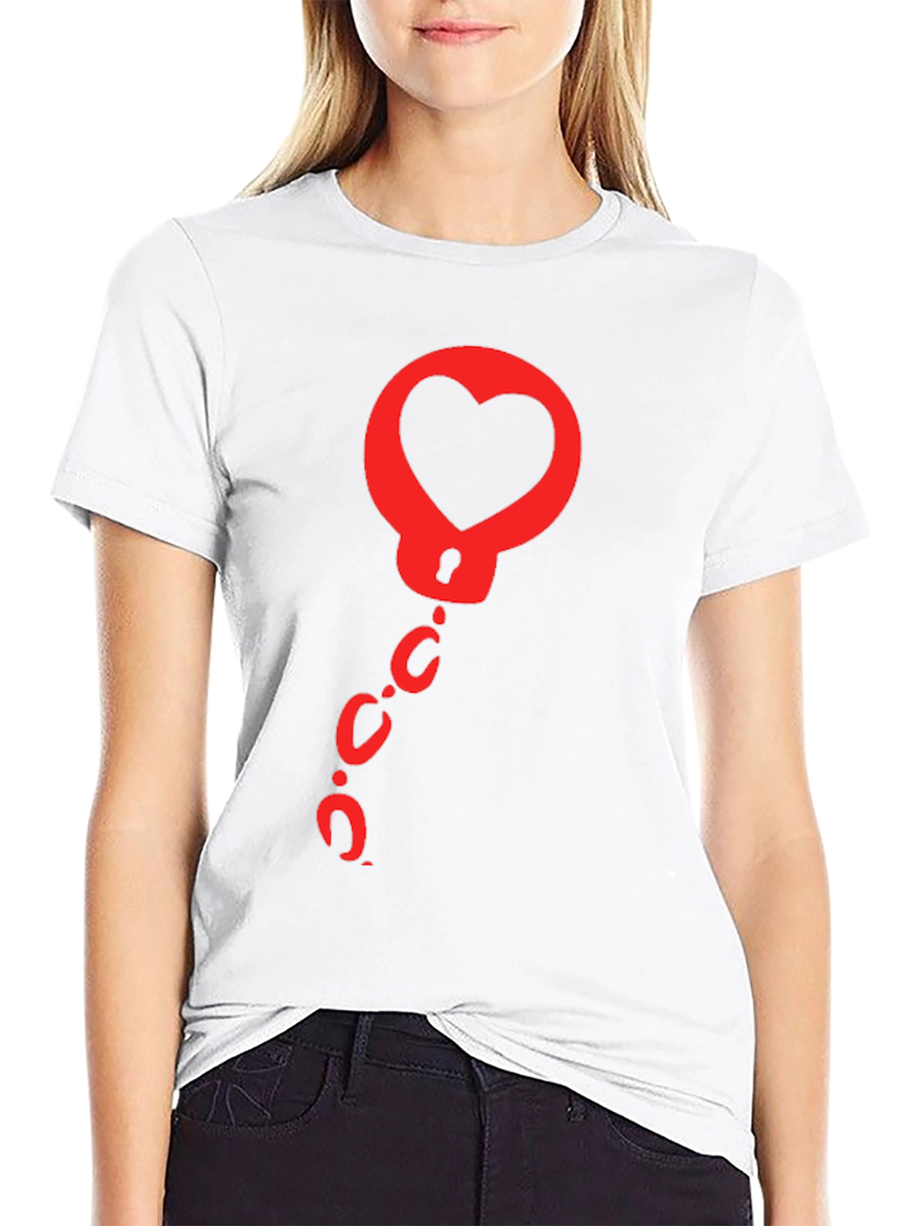 Heart Handcuffs Graphic Tee - Black
