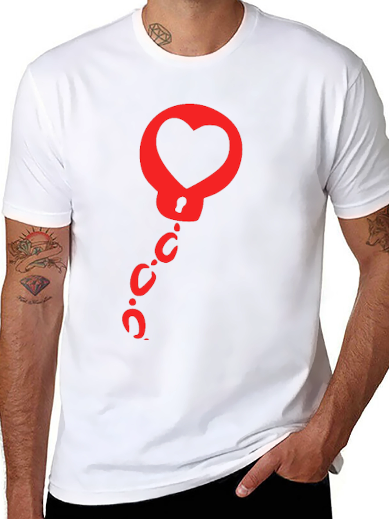 Heart Handcuffs Graphic Tee - Black