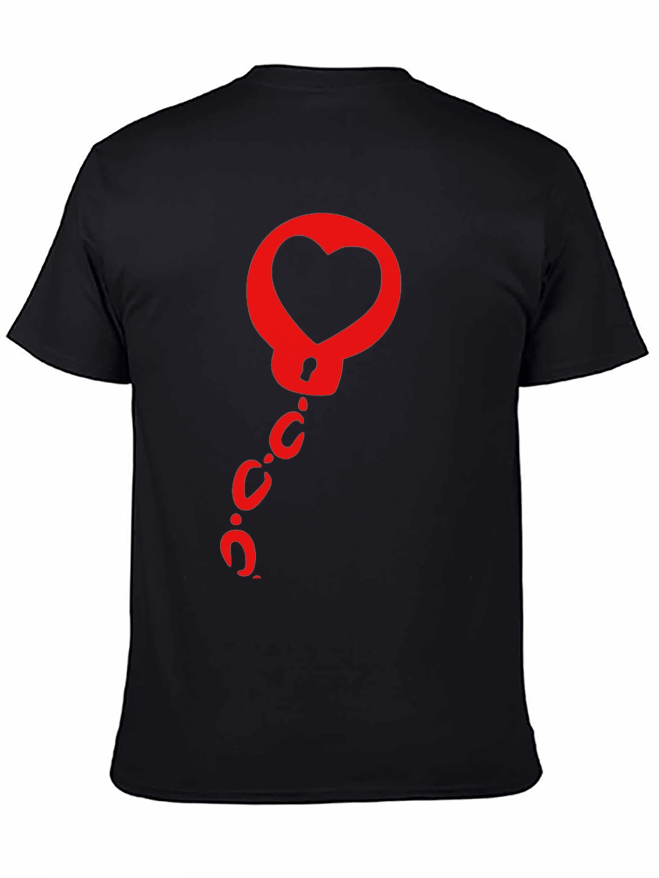 Heart Handcuffs Graphic Tee - Black