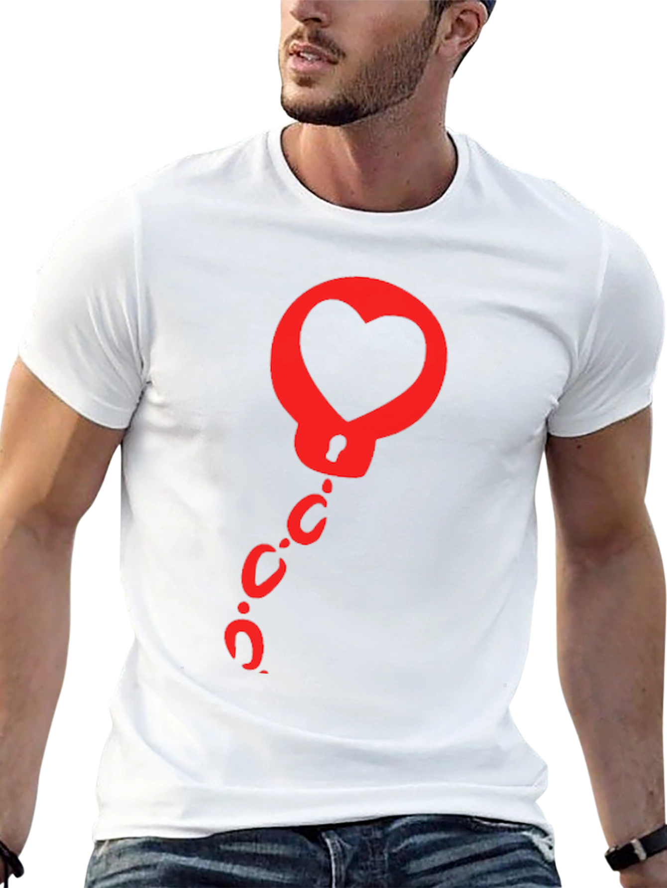 Heart Handcuffs Graphic Tee - Black