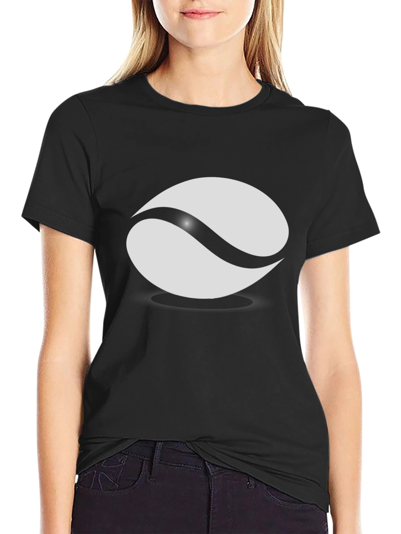 Black T-Shirt with Abstract Graphic