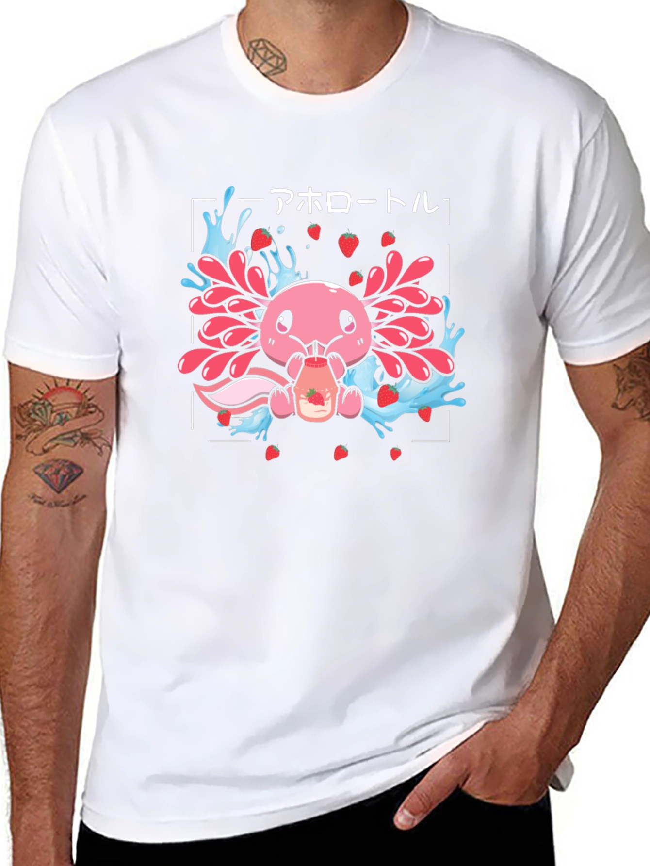 Axolotl Strawberry Milk T-Shirt