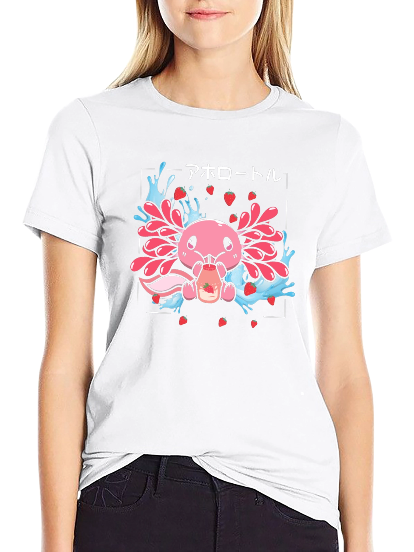Axolotl Strawberry Milk T-Shirt