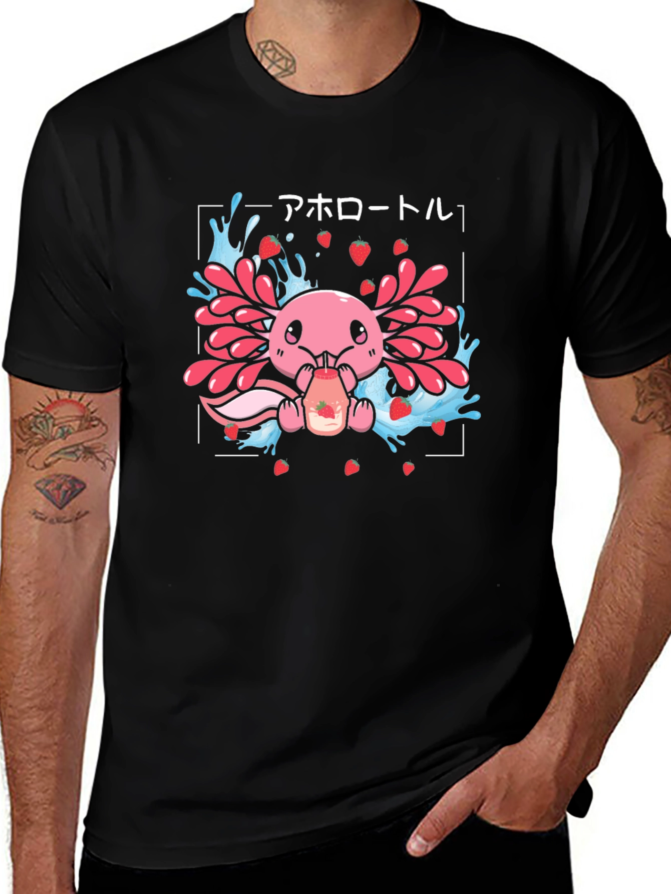 Axolotl Strawberry Milk T-Shirt