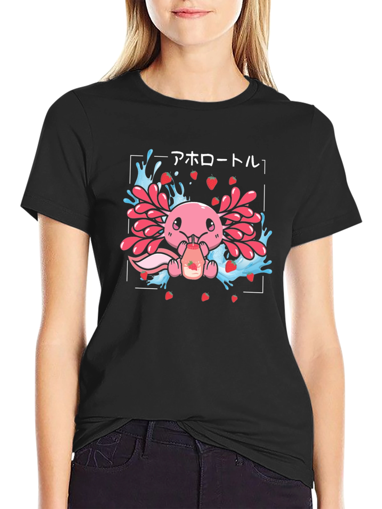 Axolotl Strawberry Milk T-Shirt