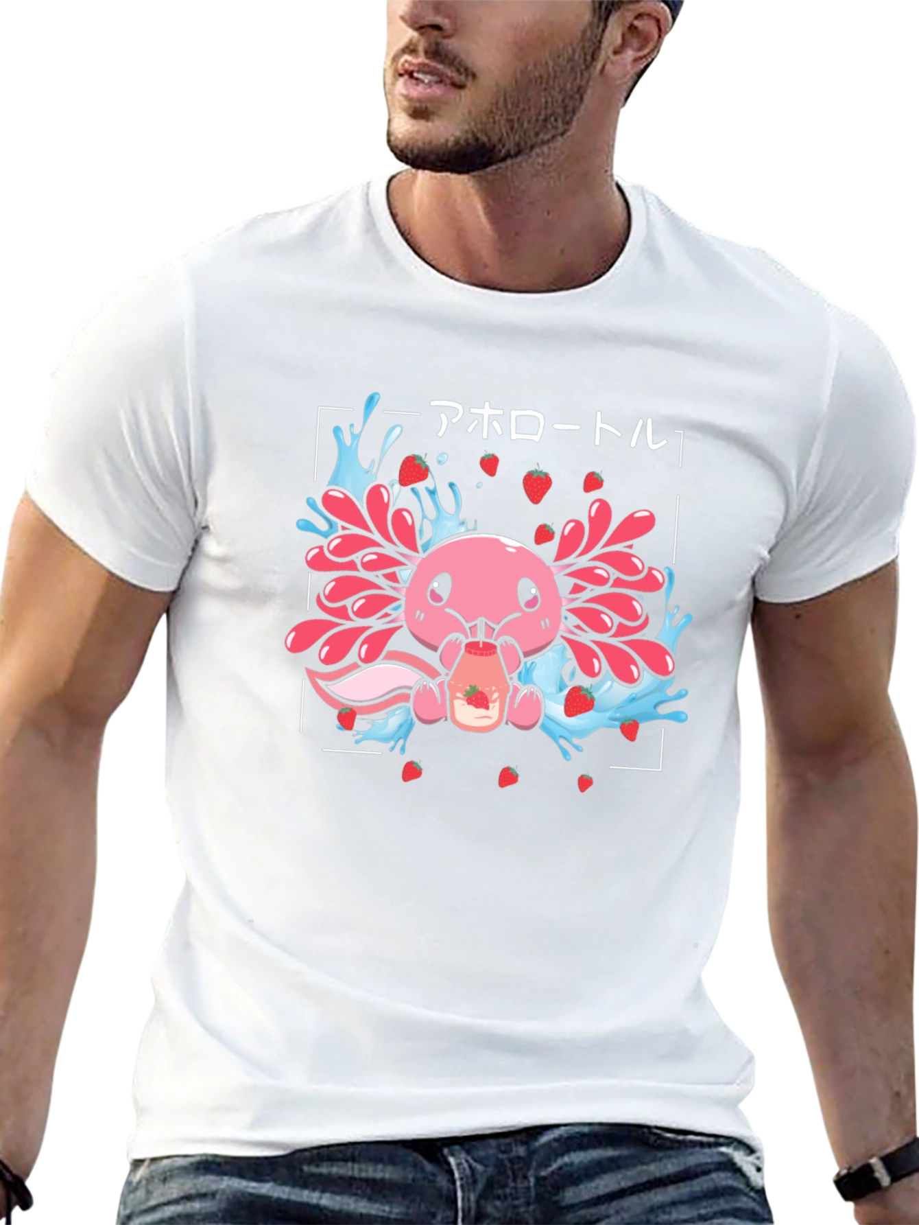 Axolotl Strawberry Milk T-Shirt