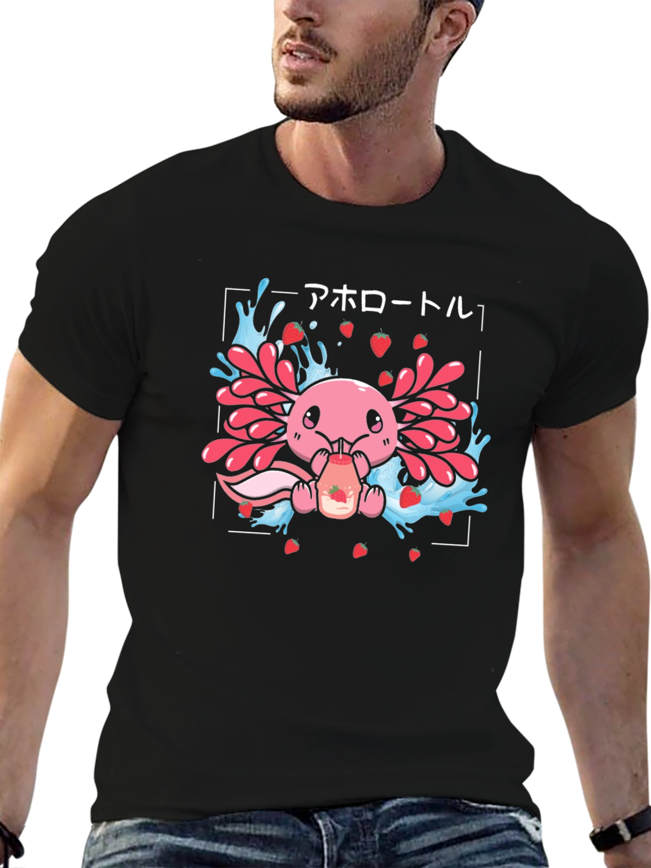 Axolotl Strawberry Milk T-Shirt