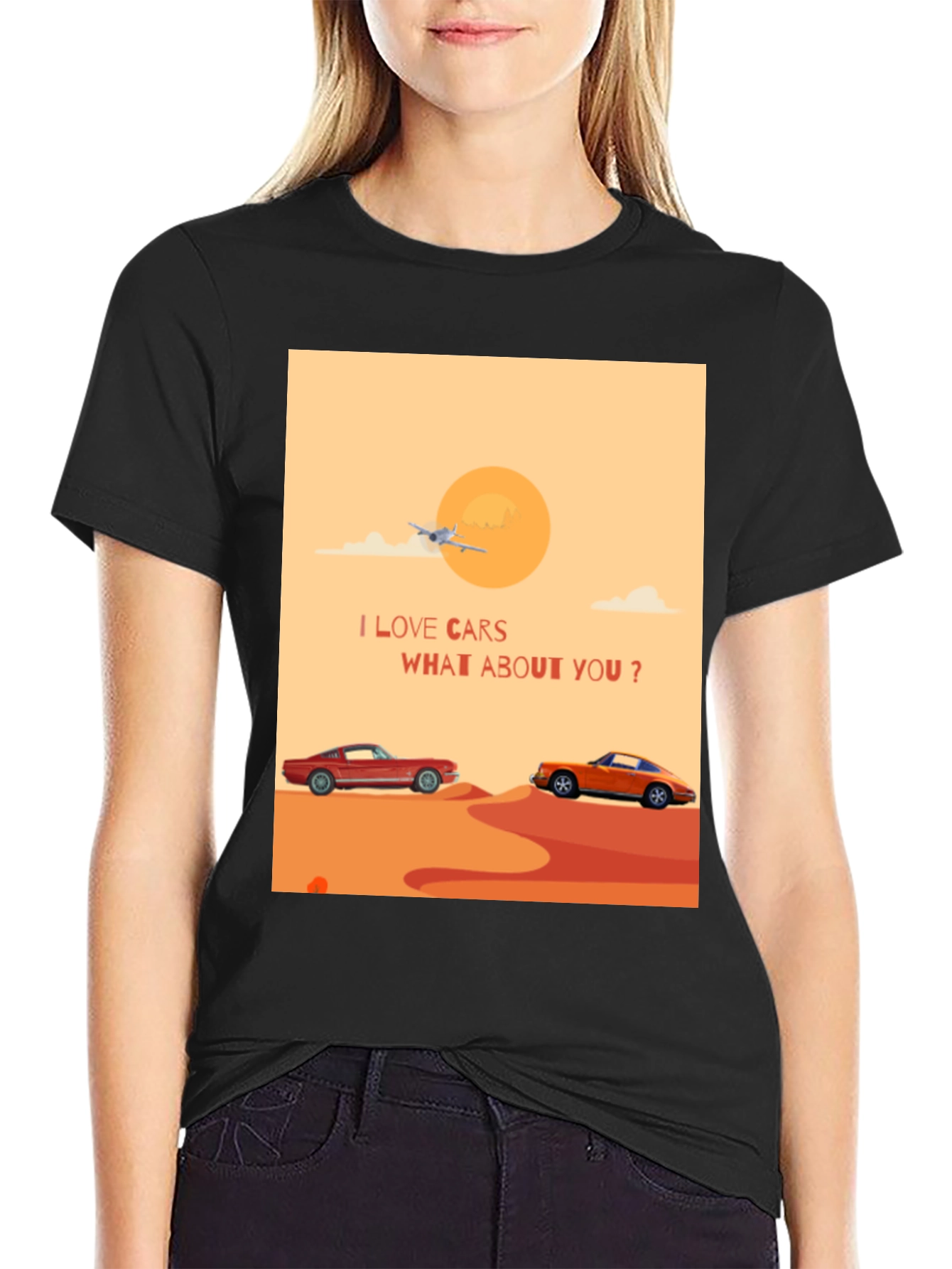I Love Cars Black T-Shirt