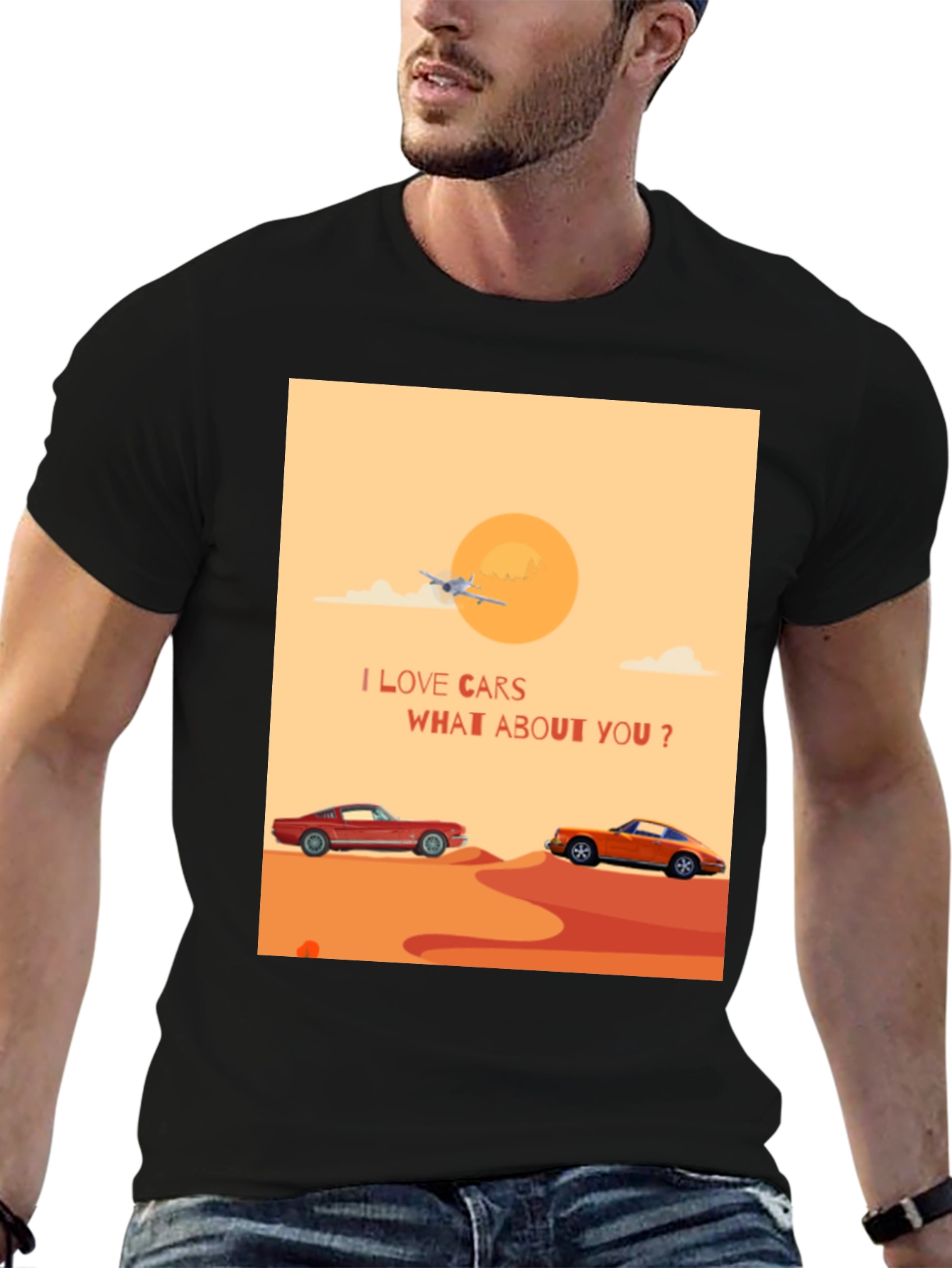 I Love Cars Black T-Shirt