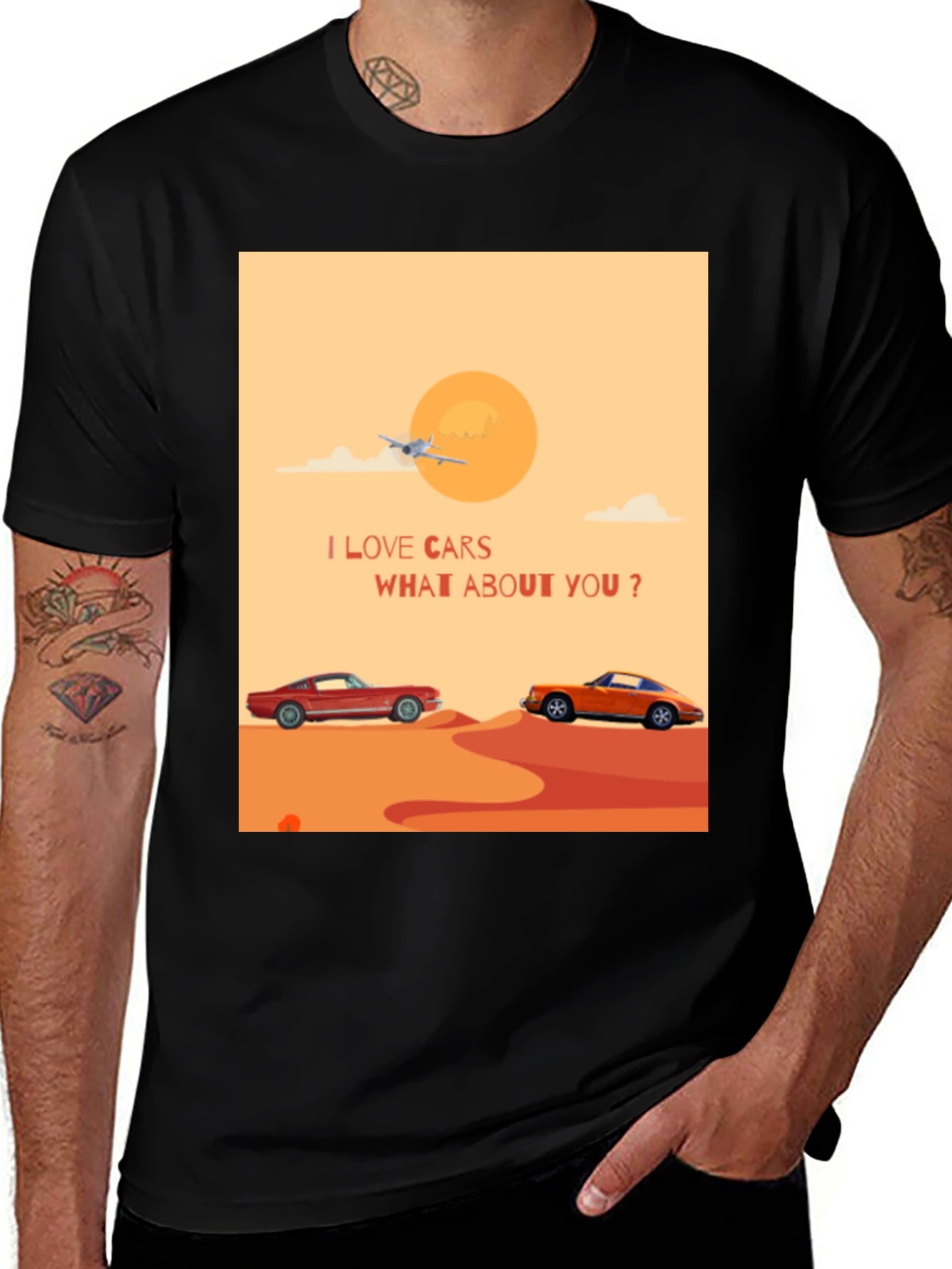 I Love Cars Black T-Shirt
