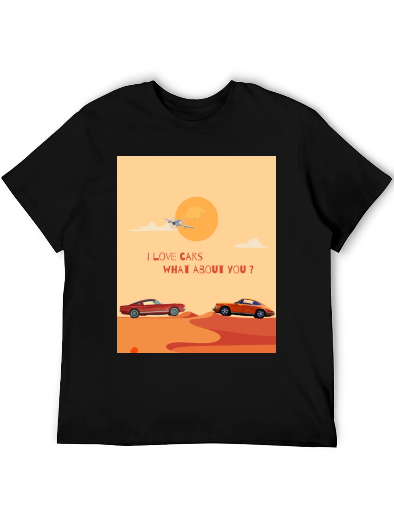 I Love Cars Black T-Shirt
