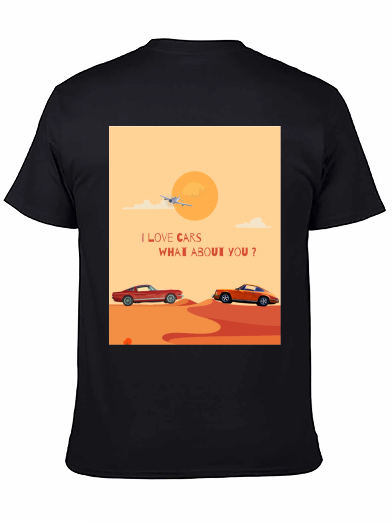 I Love Cars Black T-Shirt