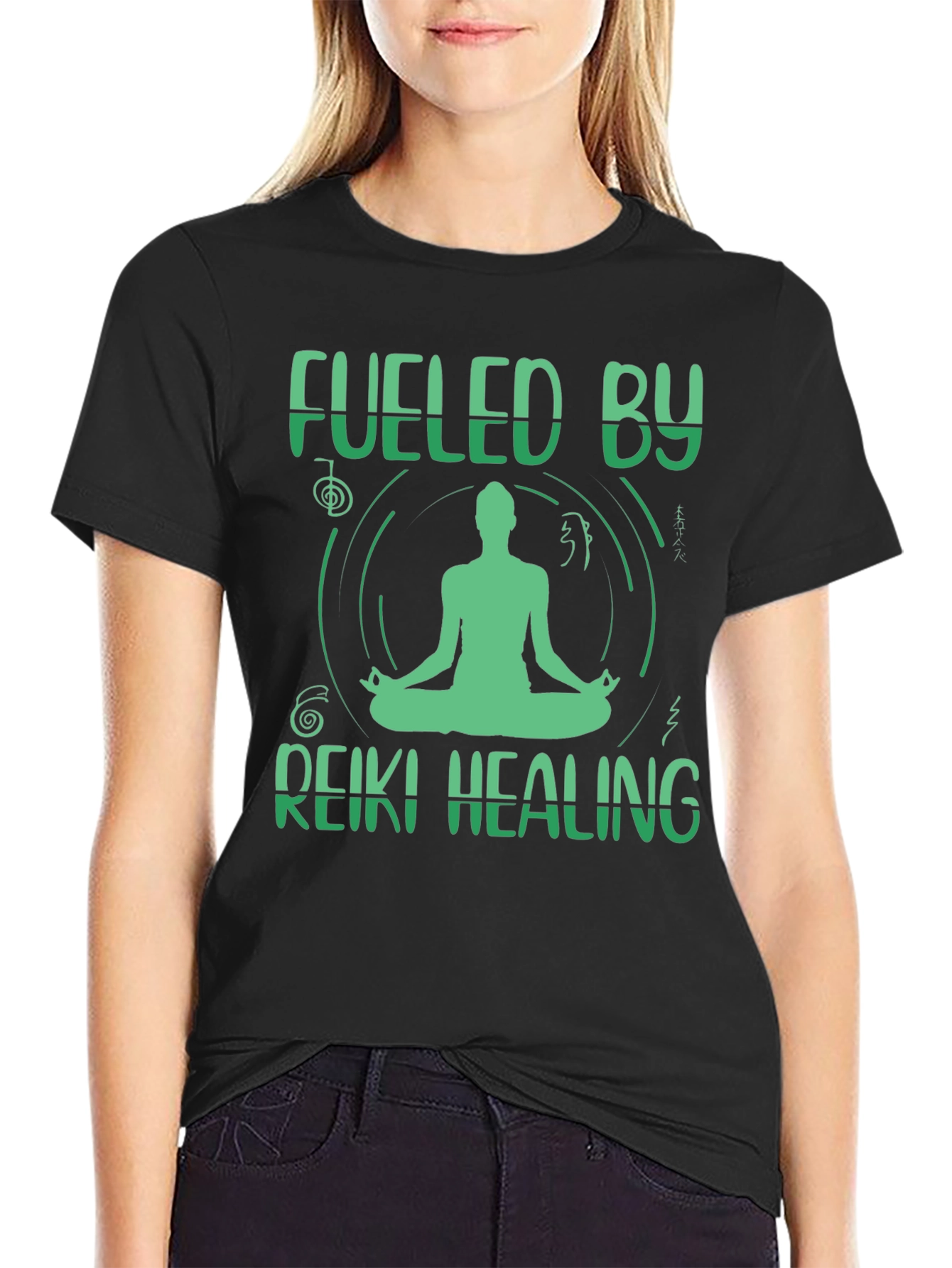 Fueled By Reiki Healing T-Shirt - Meditate In Style