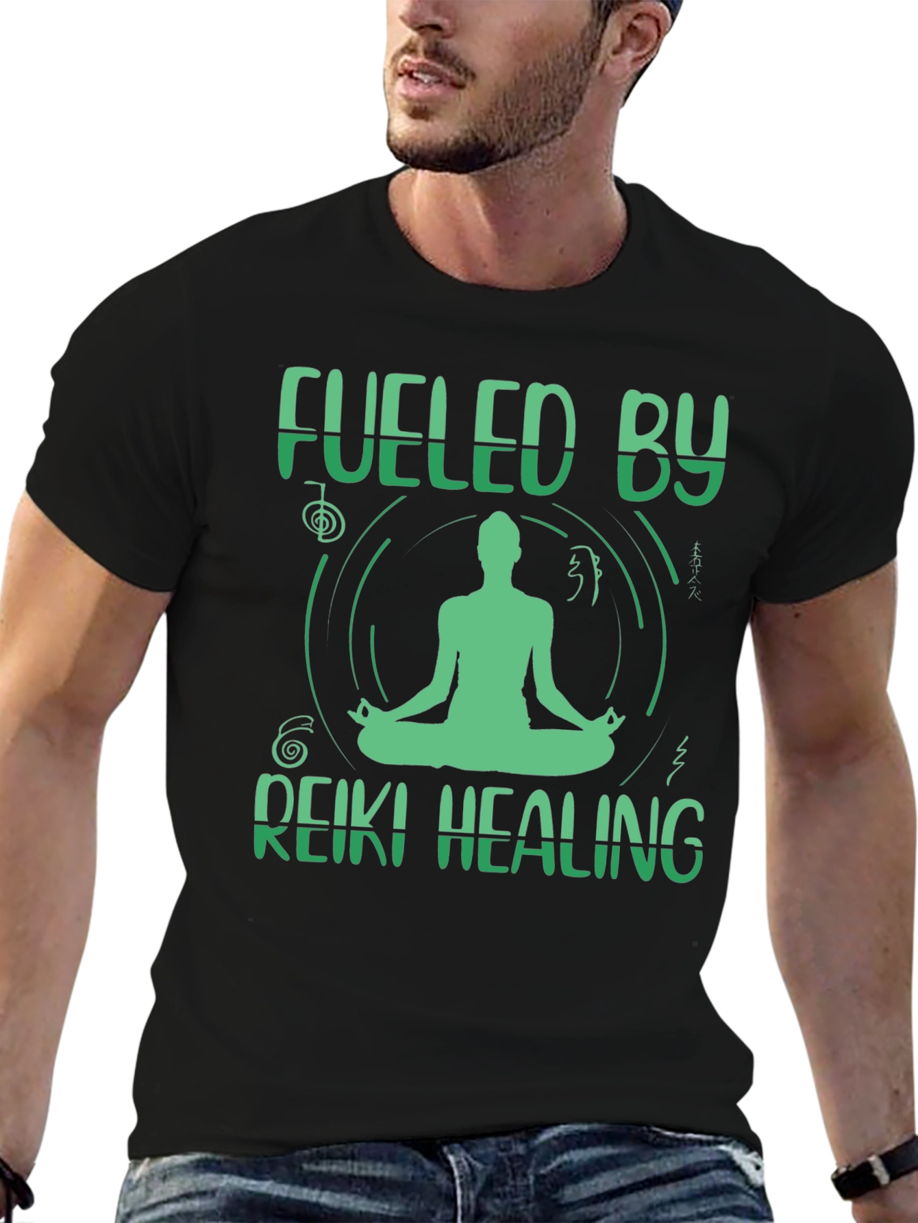 Fueled By Reiki Healing T-Shirt - Meditate In Style