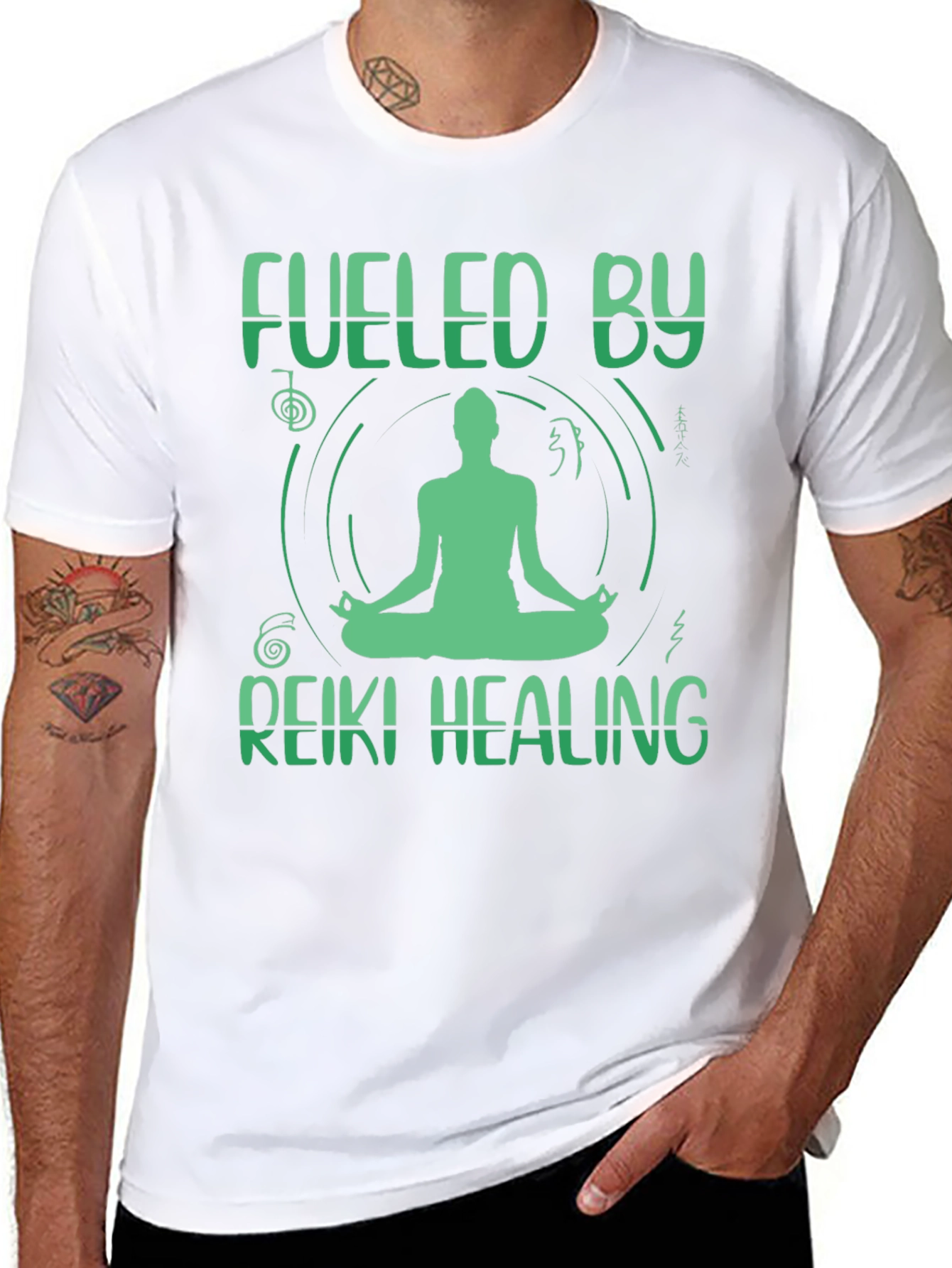 Fueled By Reiki Healing T-Shirt - Meditate In Style