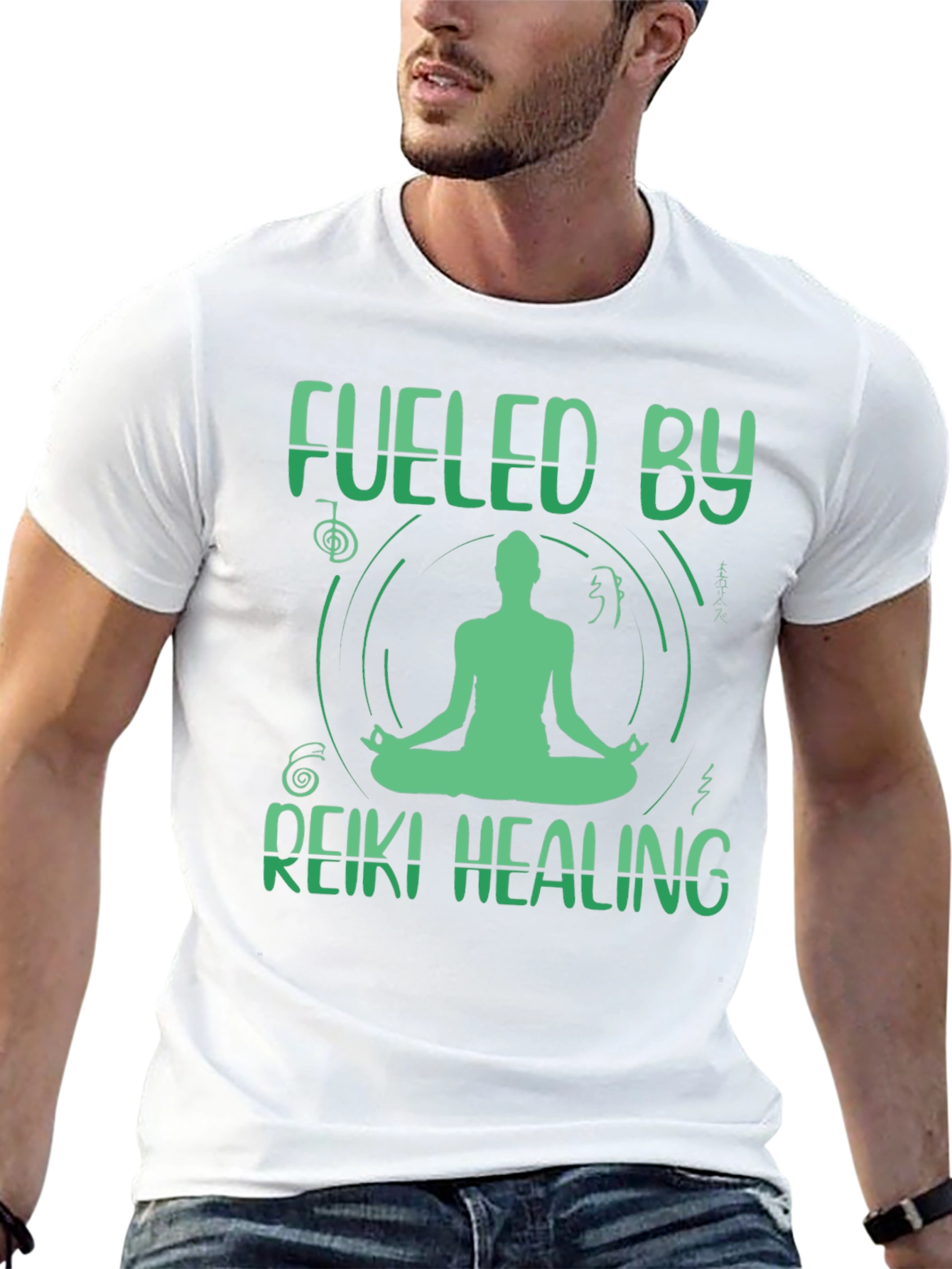 Fueled By Reiki Healing T-Shirt - Meditate In Style