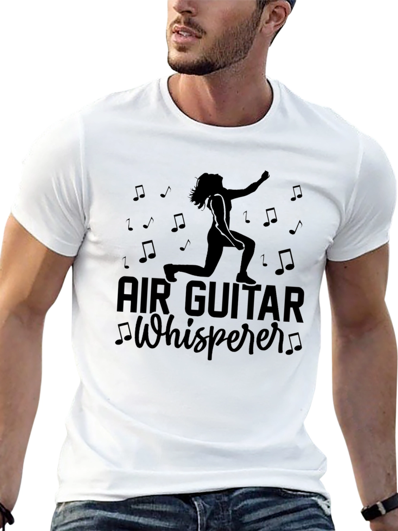 Air Guitar Whisperer Black T-Shirt