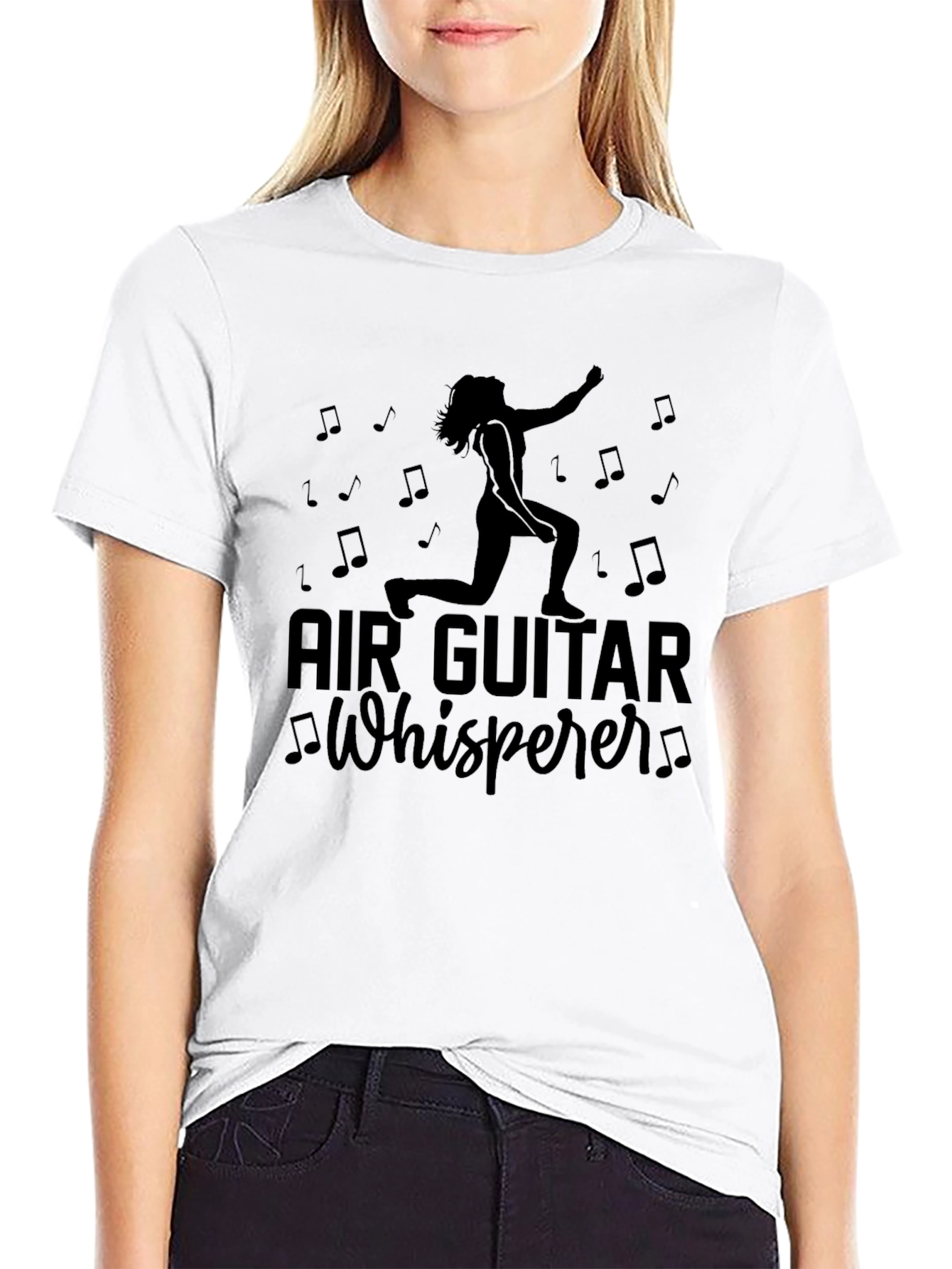 Air Guitar Whisperer Black T-Shirt