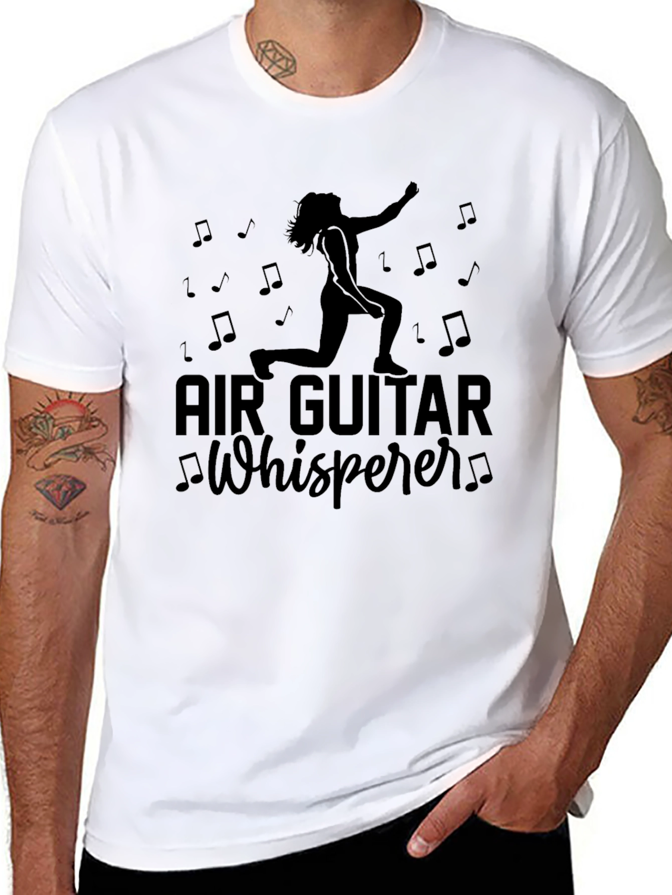 Air Guitar Whisperer Black T-Shirt