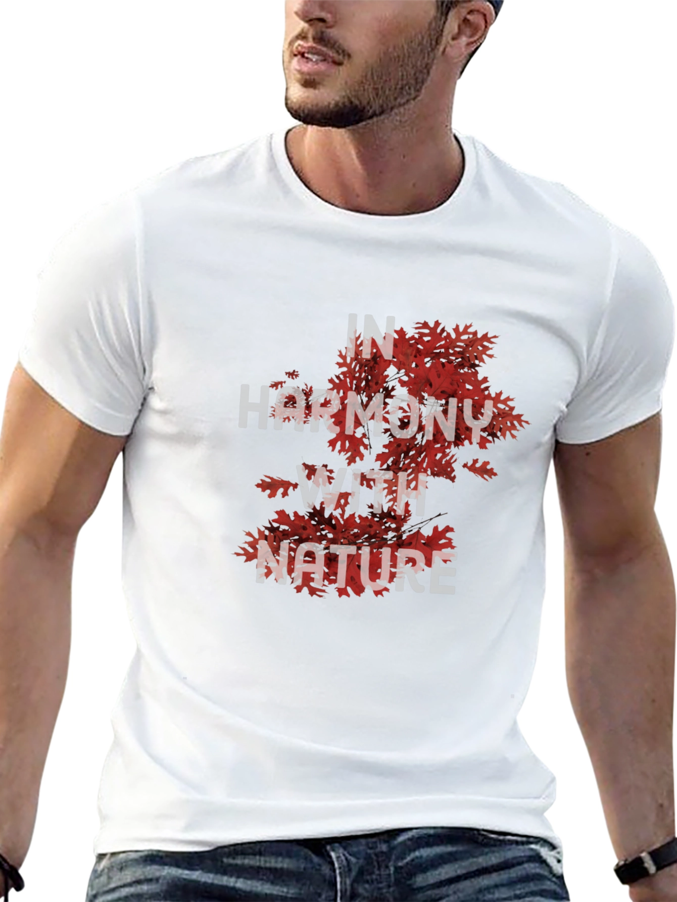 Nature Harmony Graphic Tee - Stylish Black T-Shirt