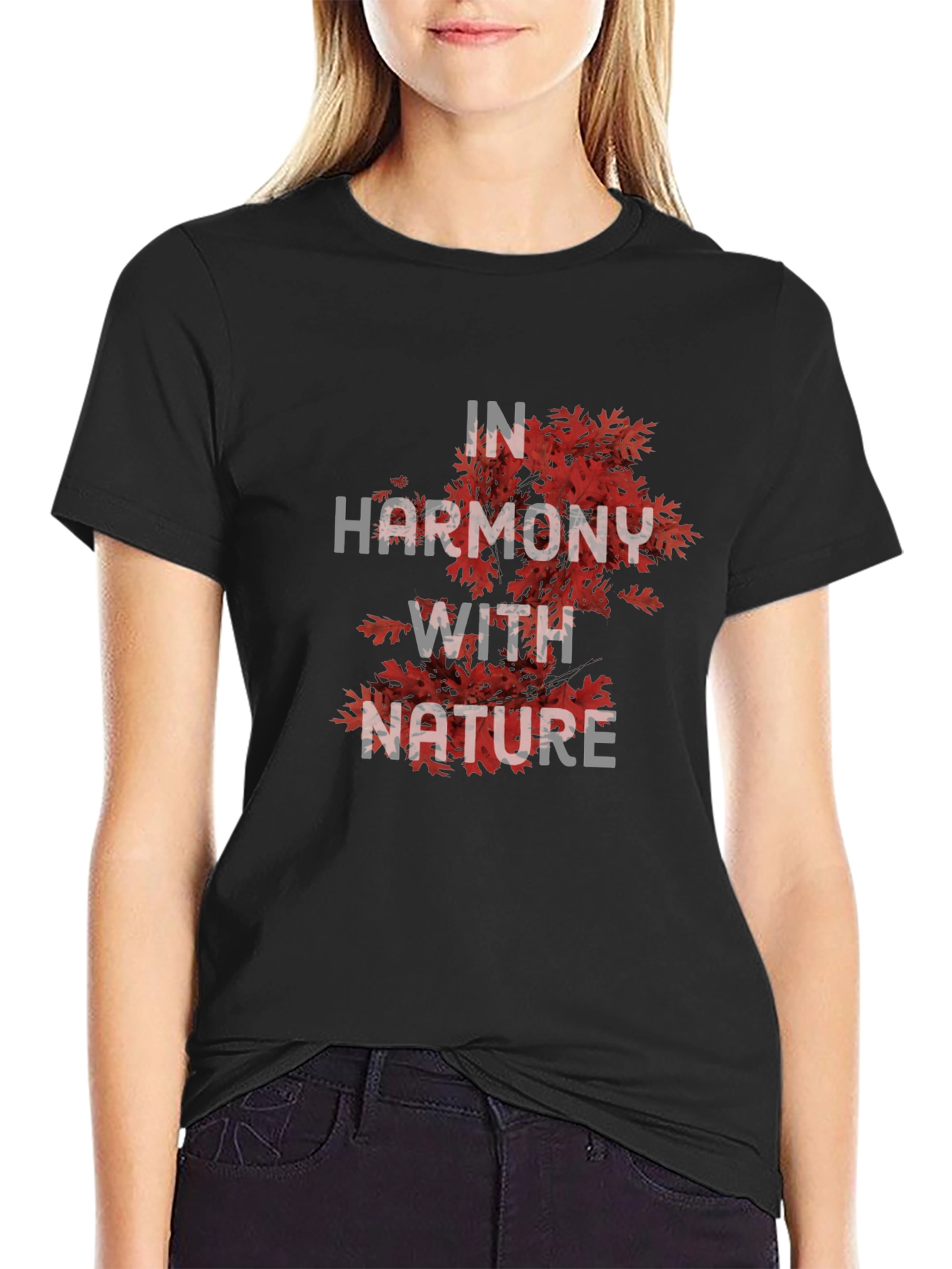 Nature Harmony Graphic Tee - Stylish Black T-Shirt