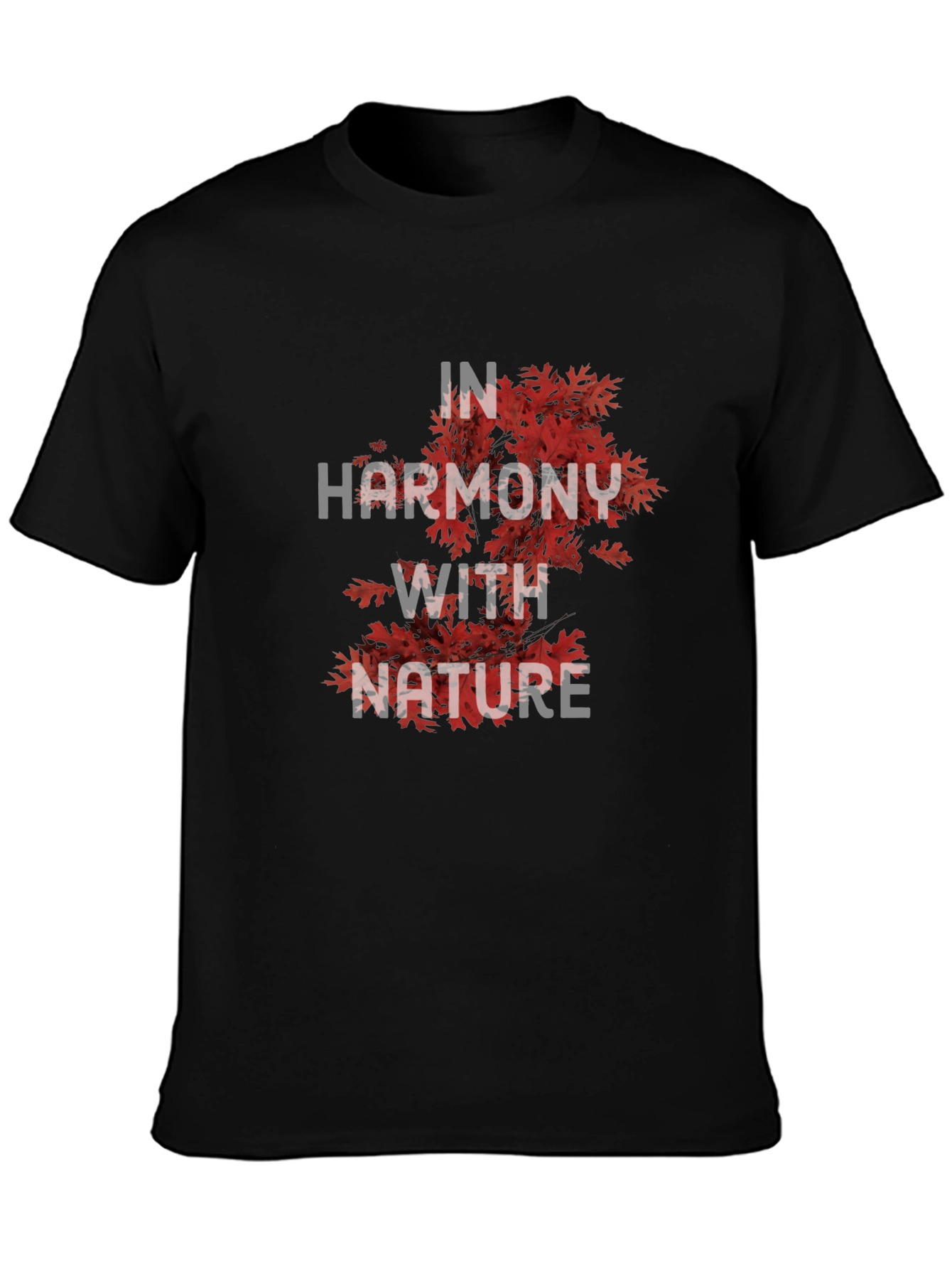 Nature Harmony Graphic Tee - Stylish Black T-Shirt