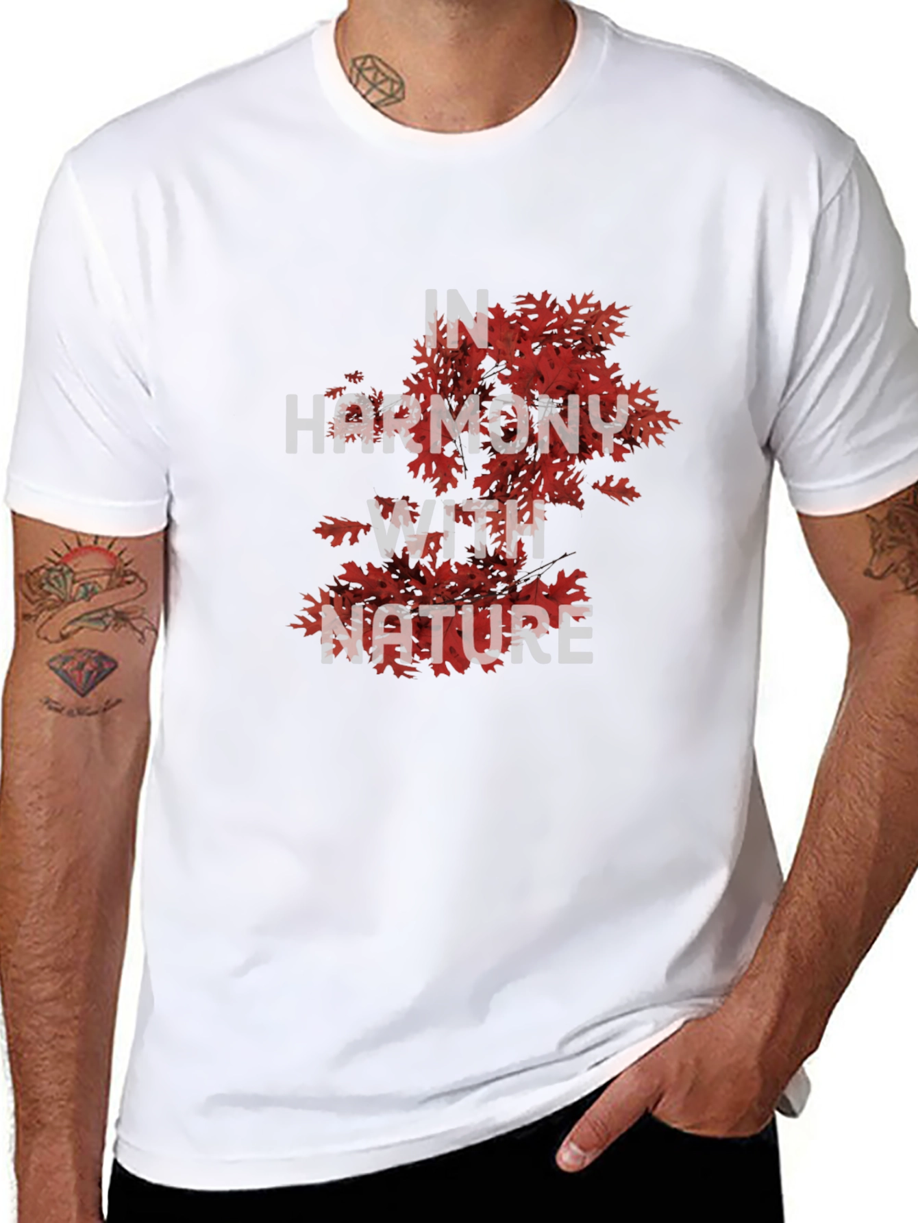 Nature Harmony Graphic Tee - Stylish Black T-Shirt