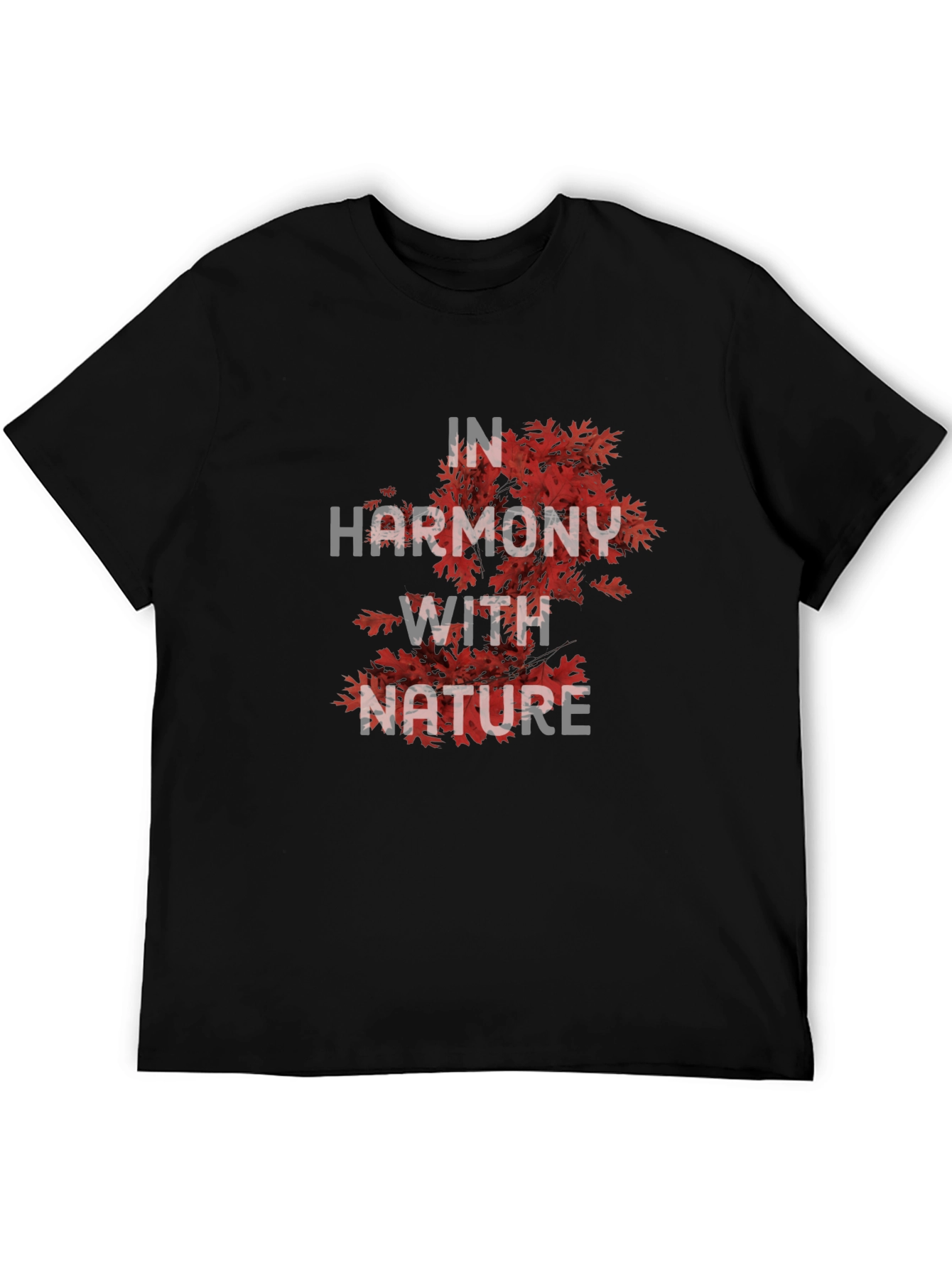 Nature Harmony Graphic Tee - Stylish Black T-Shirt
