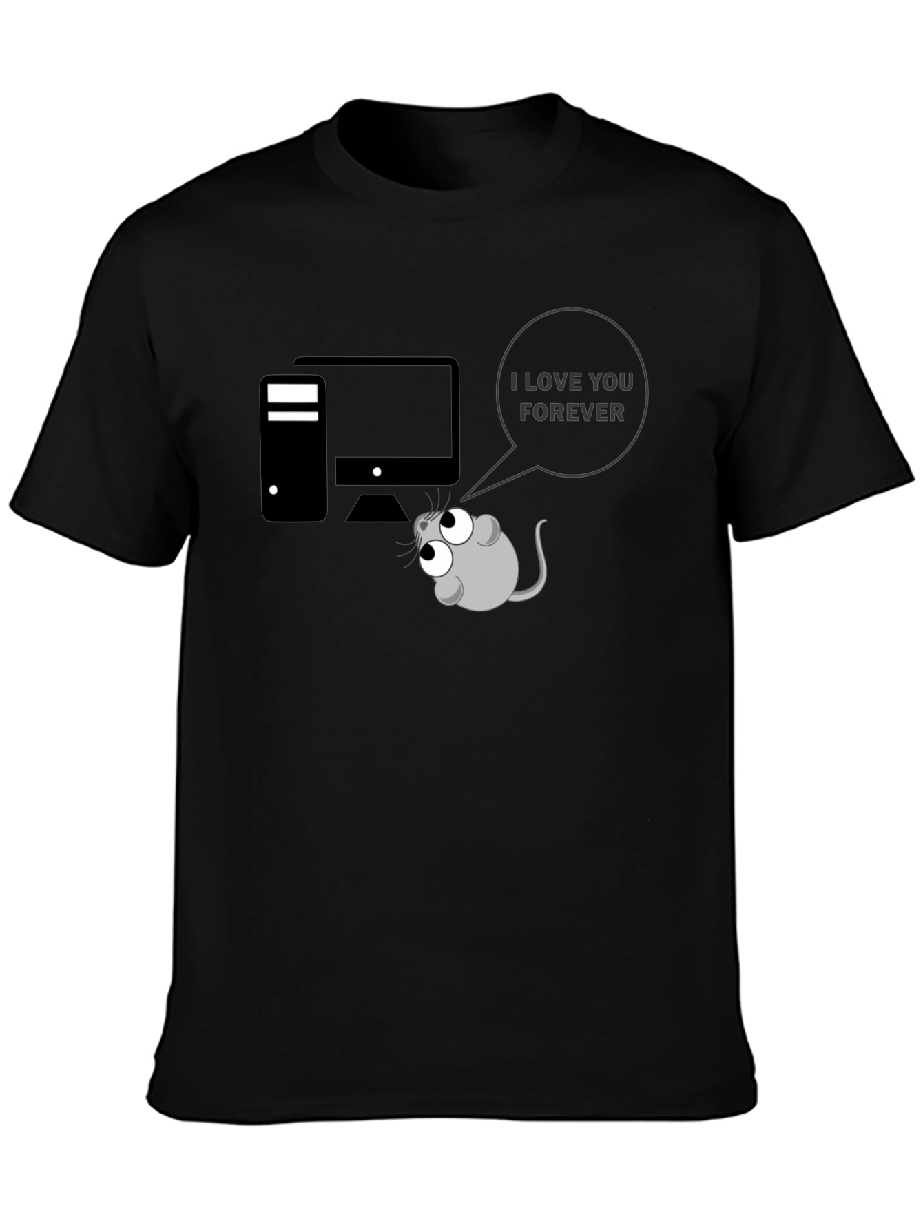 Funny Computer Mouse I Love You Graphic T-Shirt