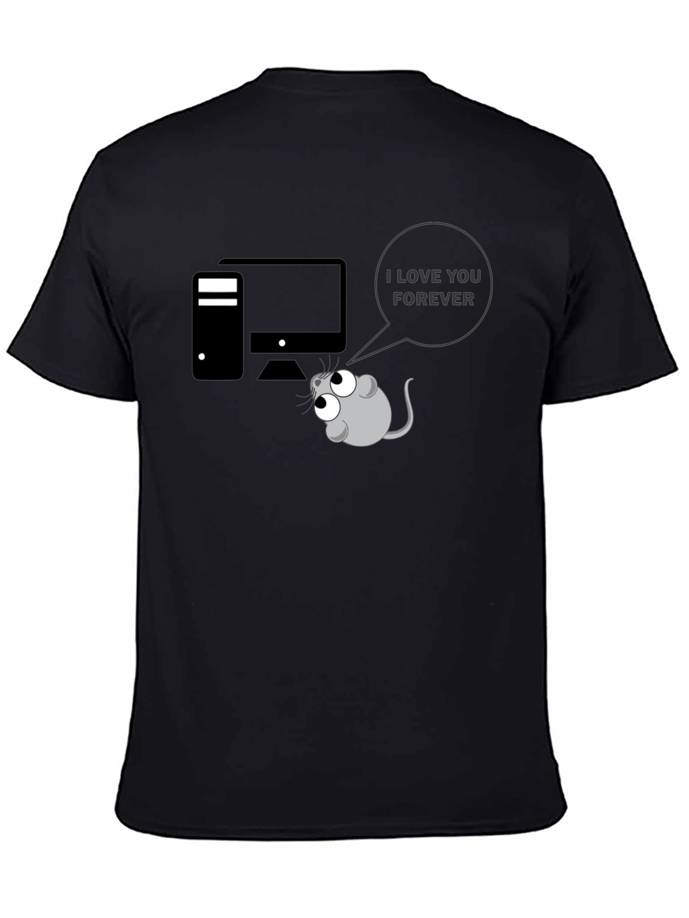 Funny Computer Mouse I Love You Graphic T-Shirt