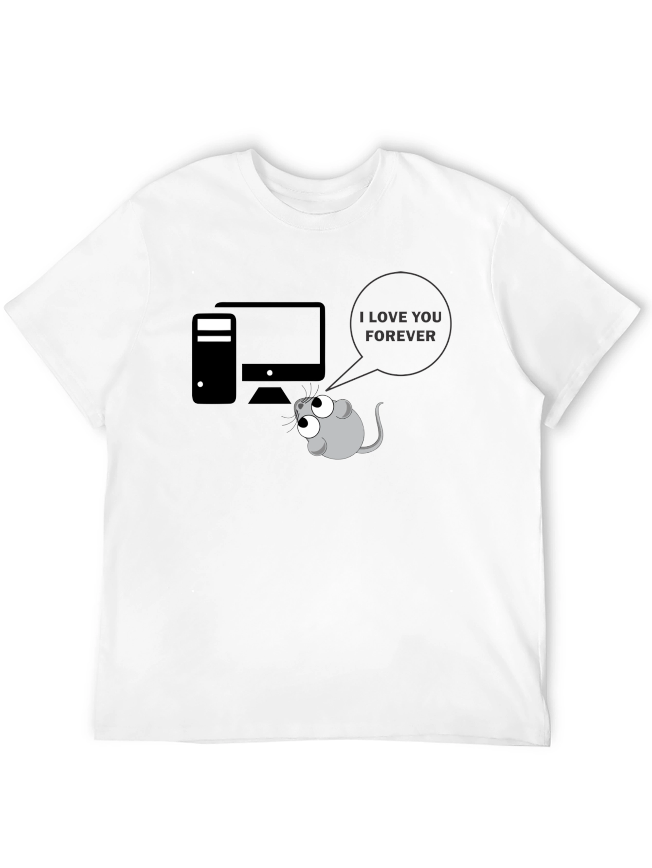 Funny Computer Mouse I Love You Graphic T-Shirt