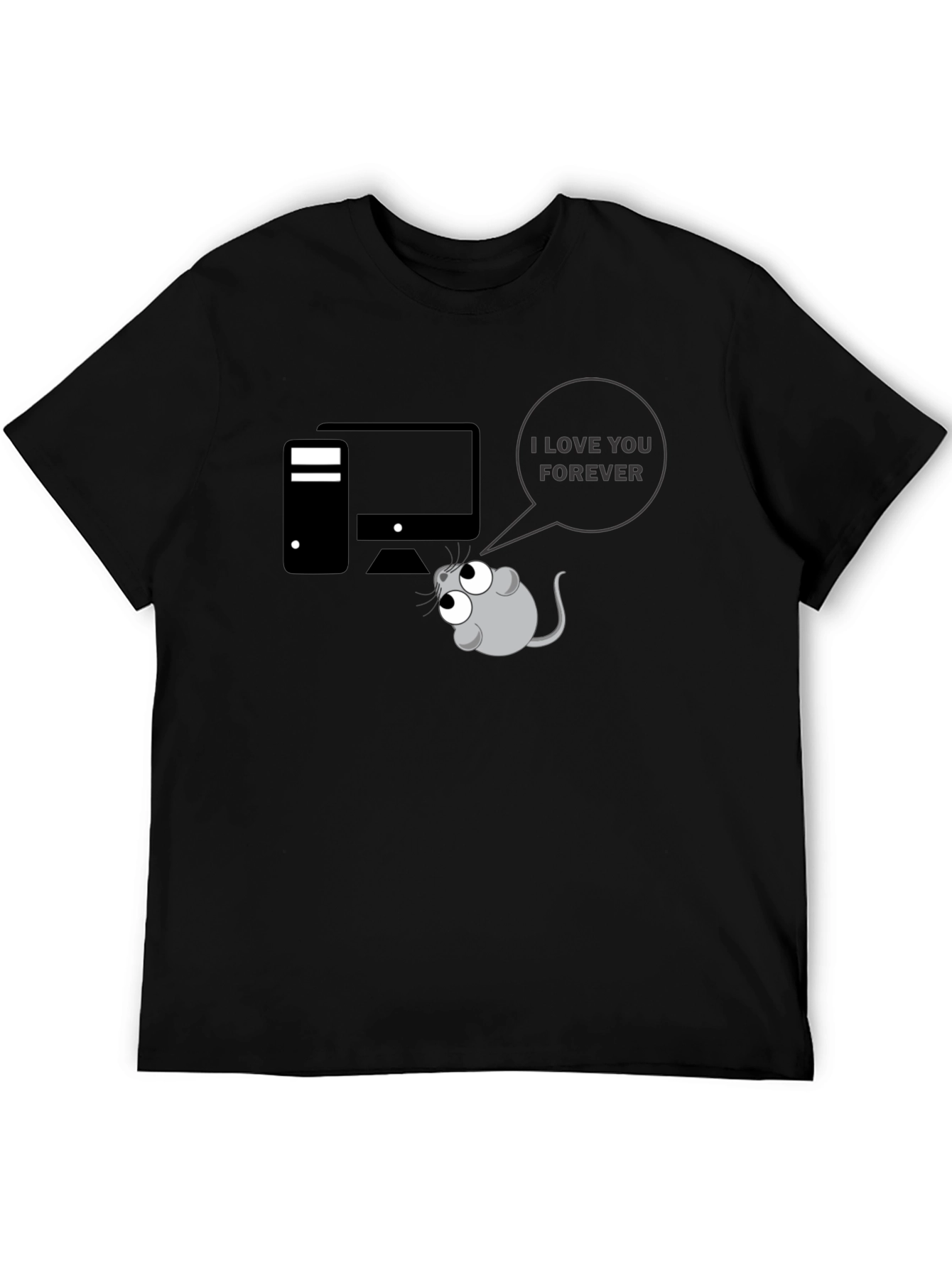 Funny Computer Mouse I Love You Graphic T-Shirt