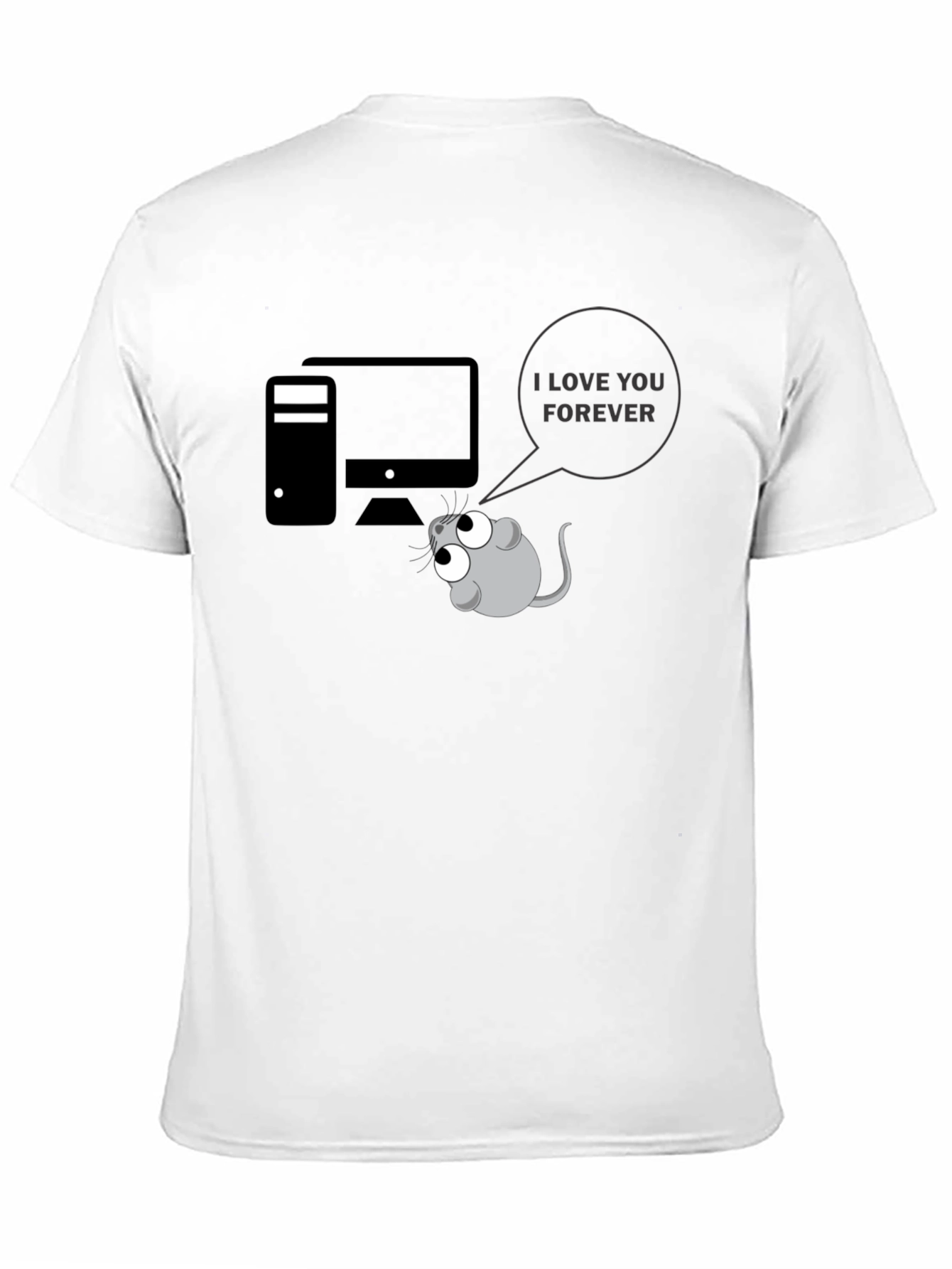 Funny Computer Mouse I Love You Graphic T-Shirt