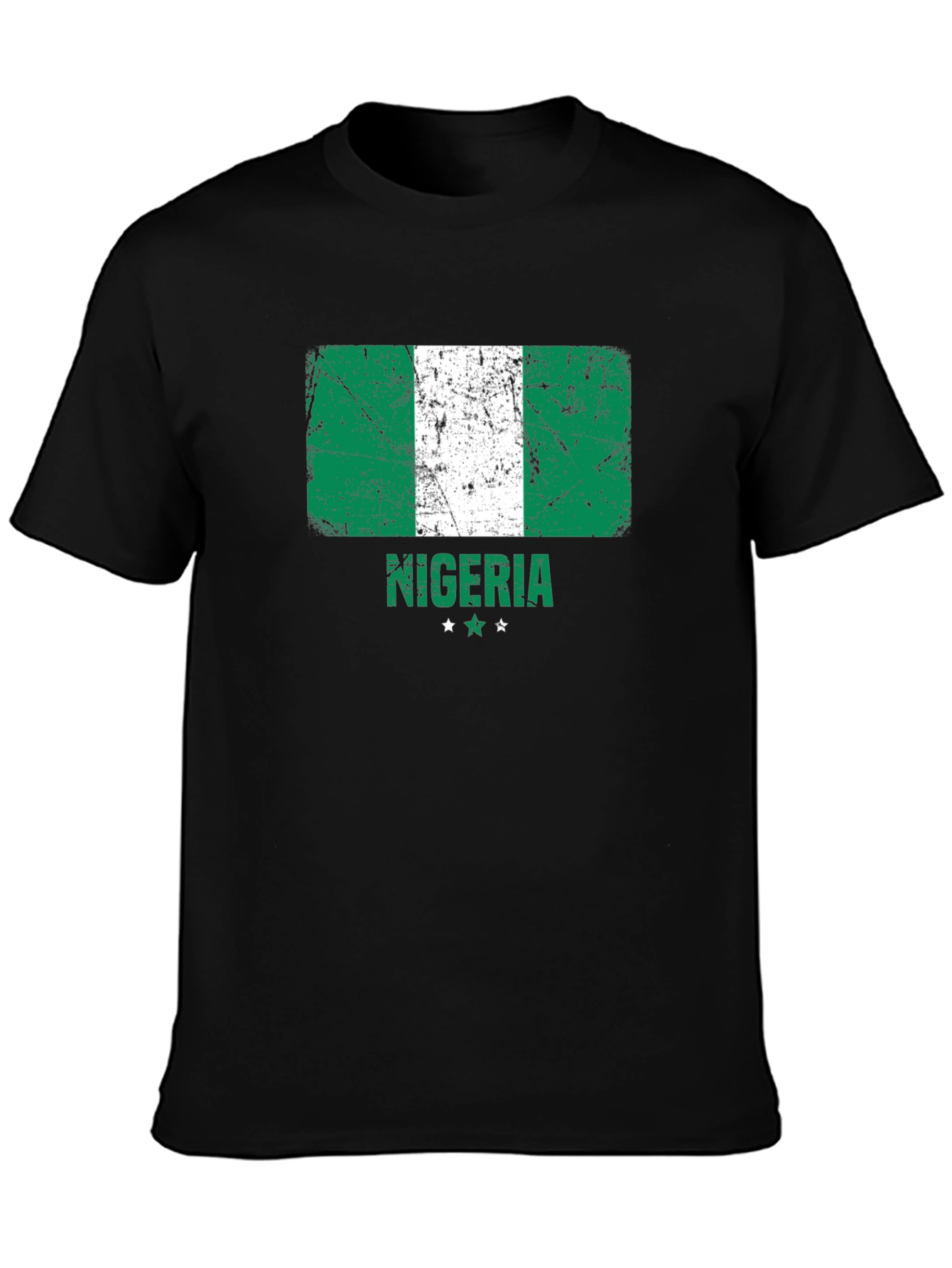 Nigeria Flag T-Shirt - Distressed Design