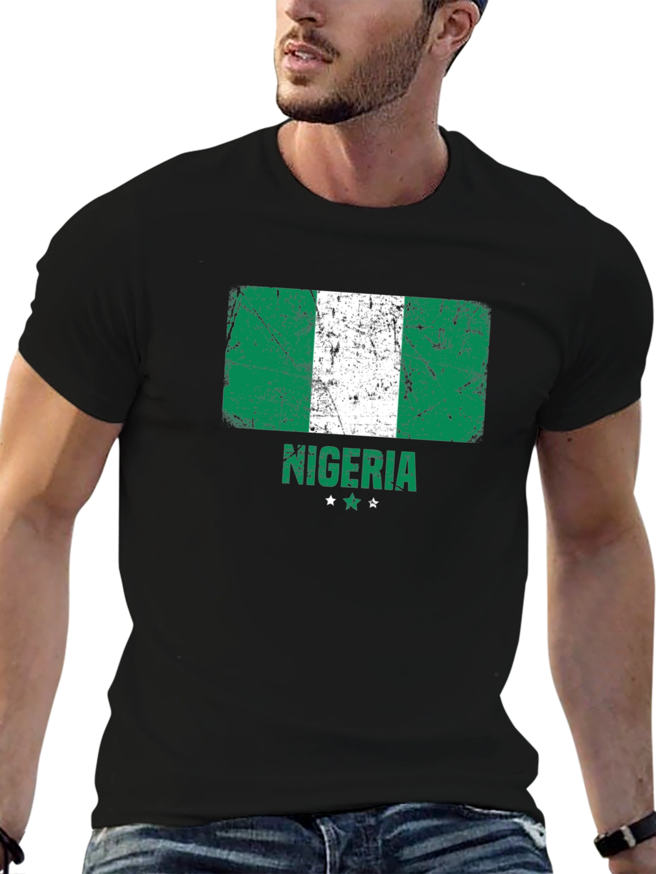 Nigeria Flag T-Shirt - Distressed Design