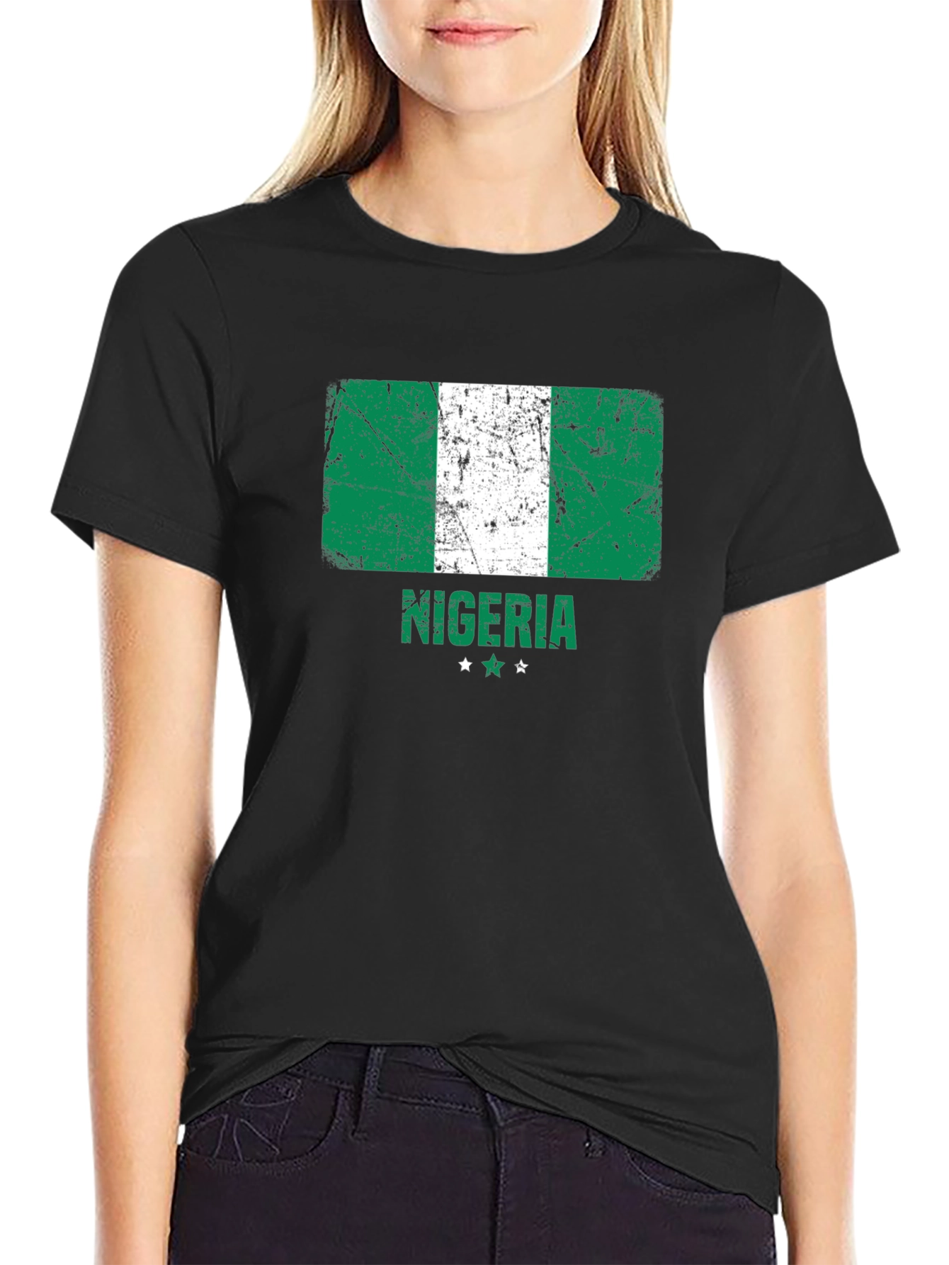 Nigeria Flag T-Shirt - Distressed Design