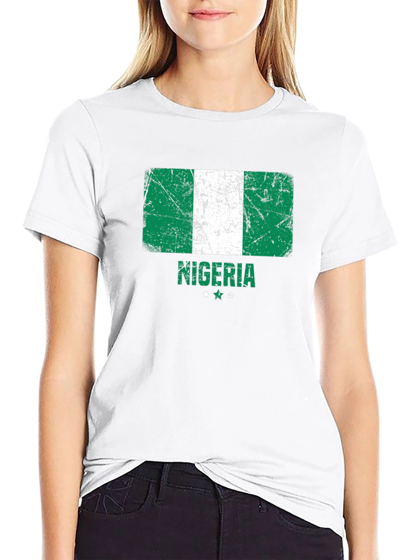 Nigeria Flag T-Shirt - Distressed Design