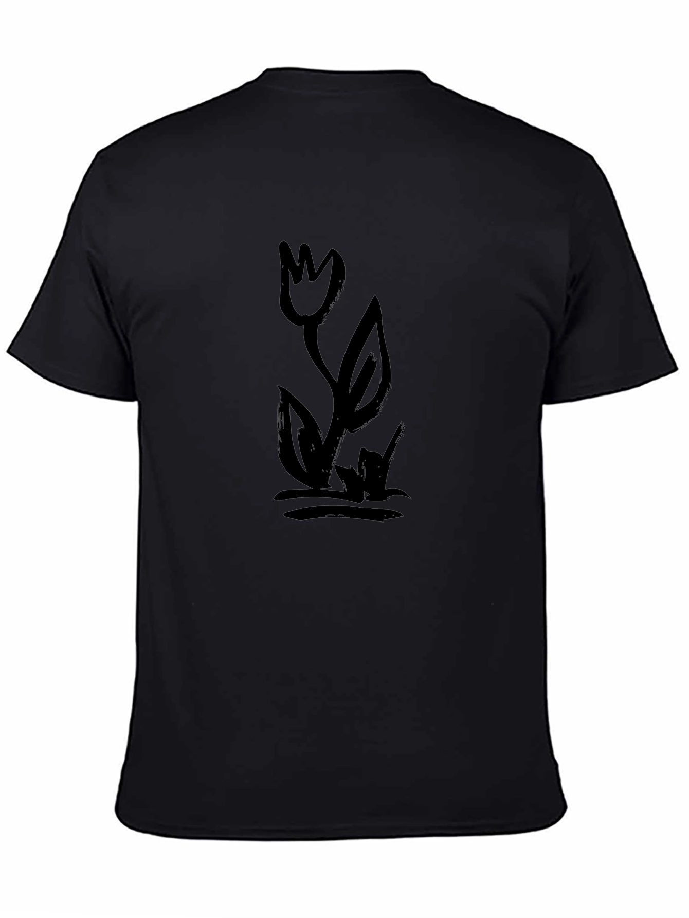 Black Tulip Graphic Tee - Modern Style