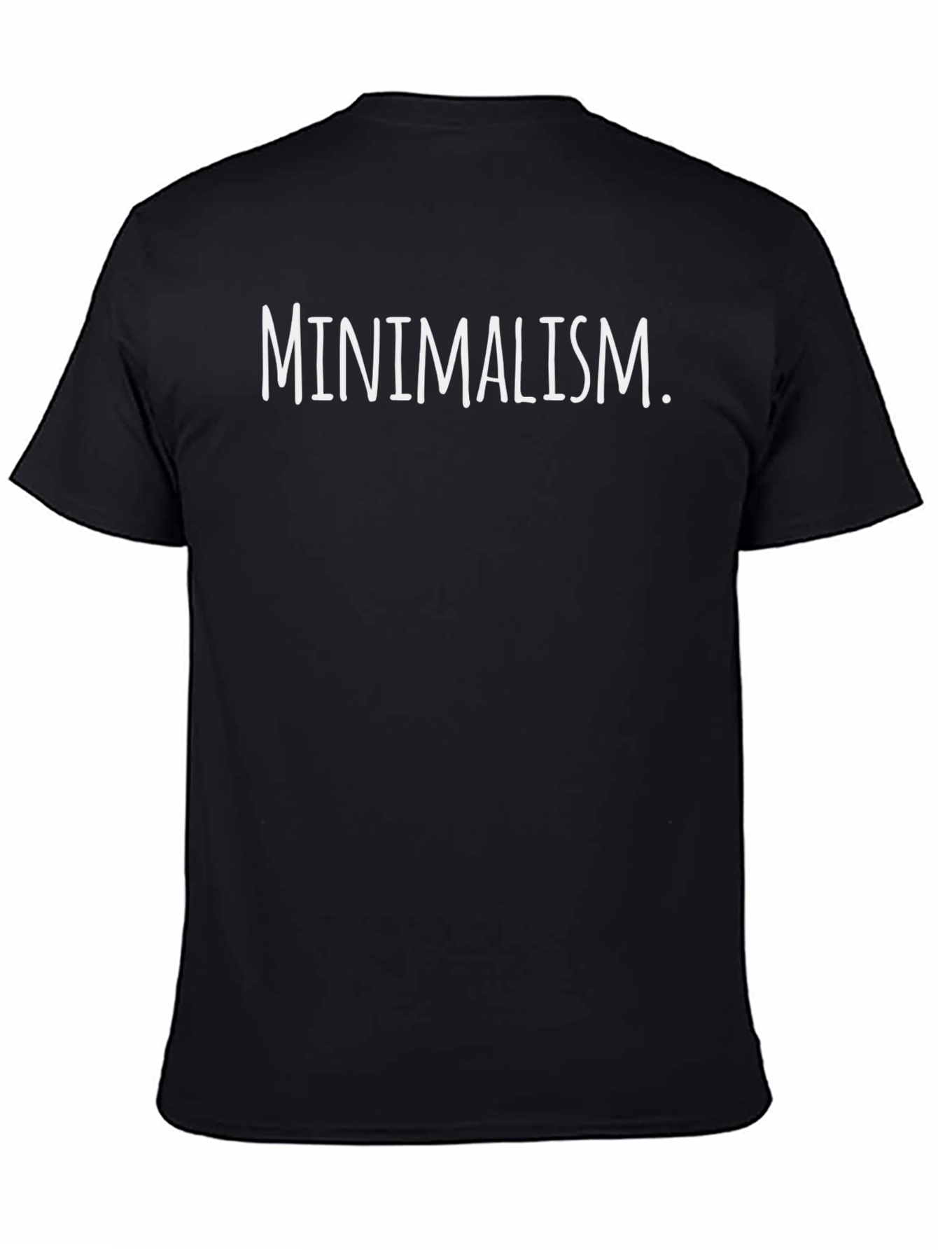 Minimalism Graphic Tee - Black Cotton Casual Shirt